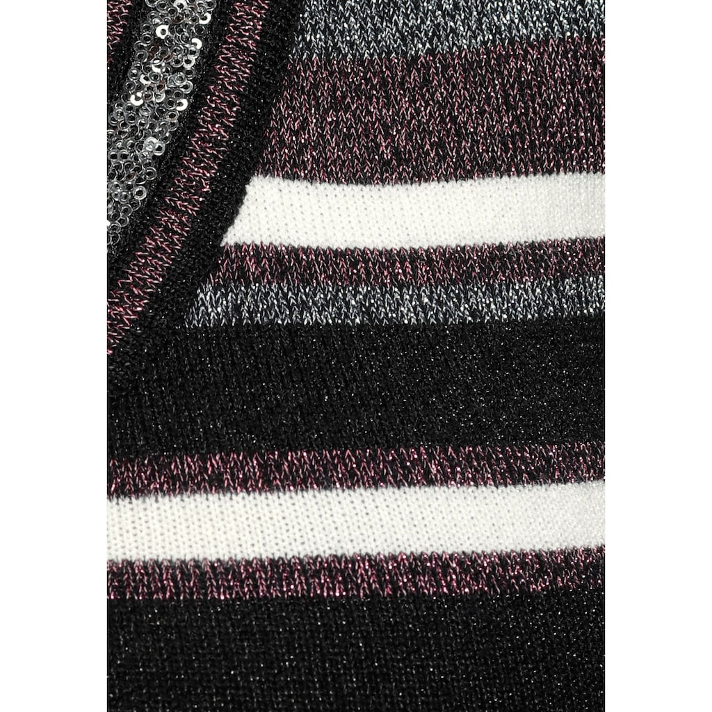 Melrose V-Ausschnitt-Pullover, mit weichem Glitzergarn und Pailletten-Details