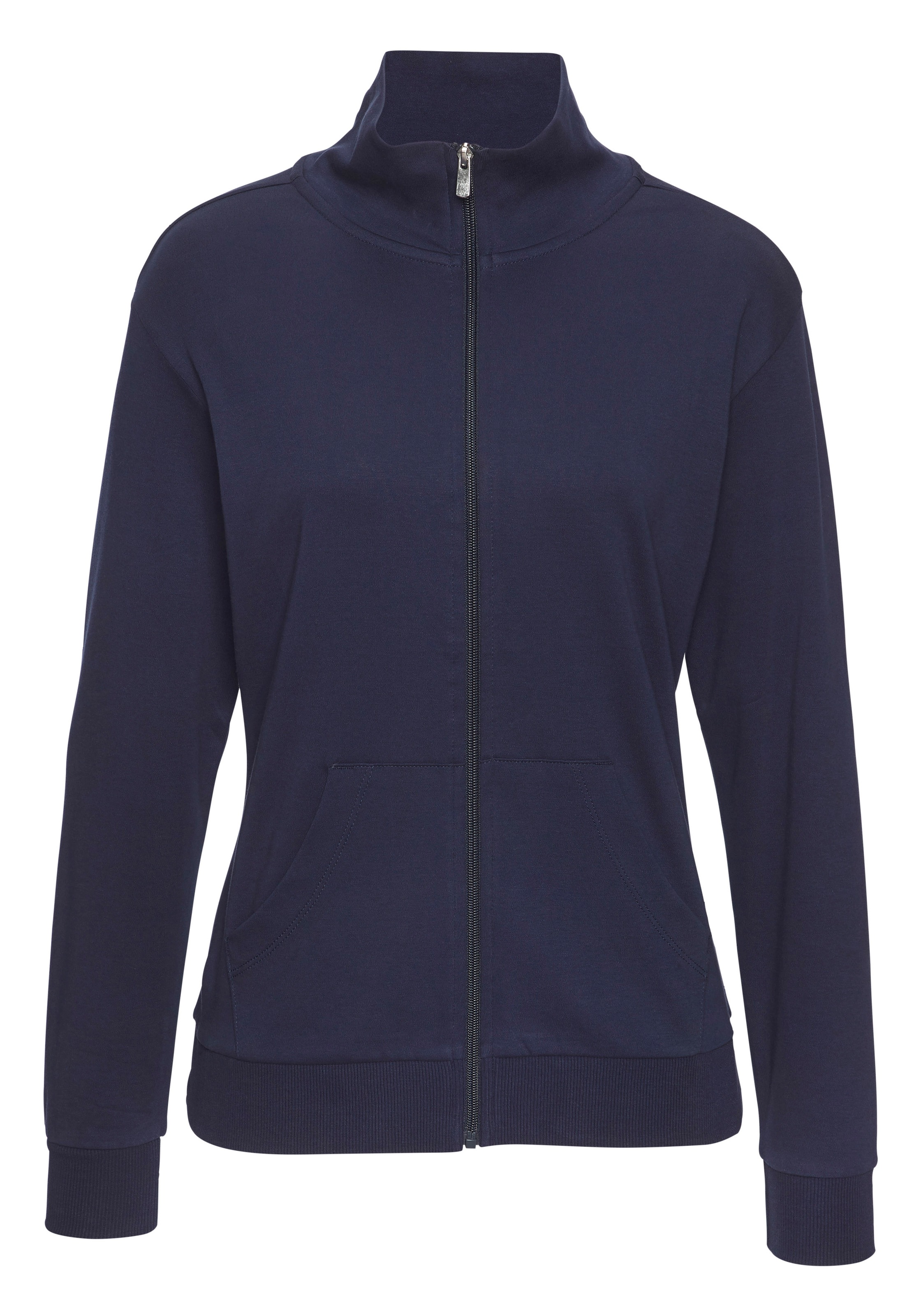 Bench. Loungewear Sweatjacke mit glänzender Logostickerei am Stehkragen, Loungeanzug