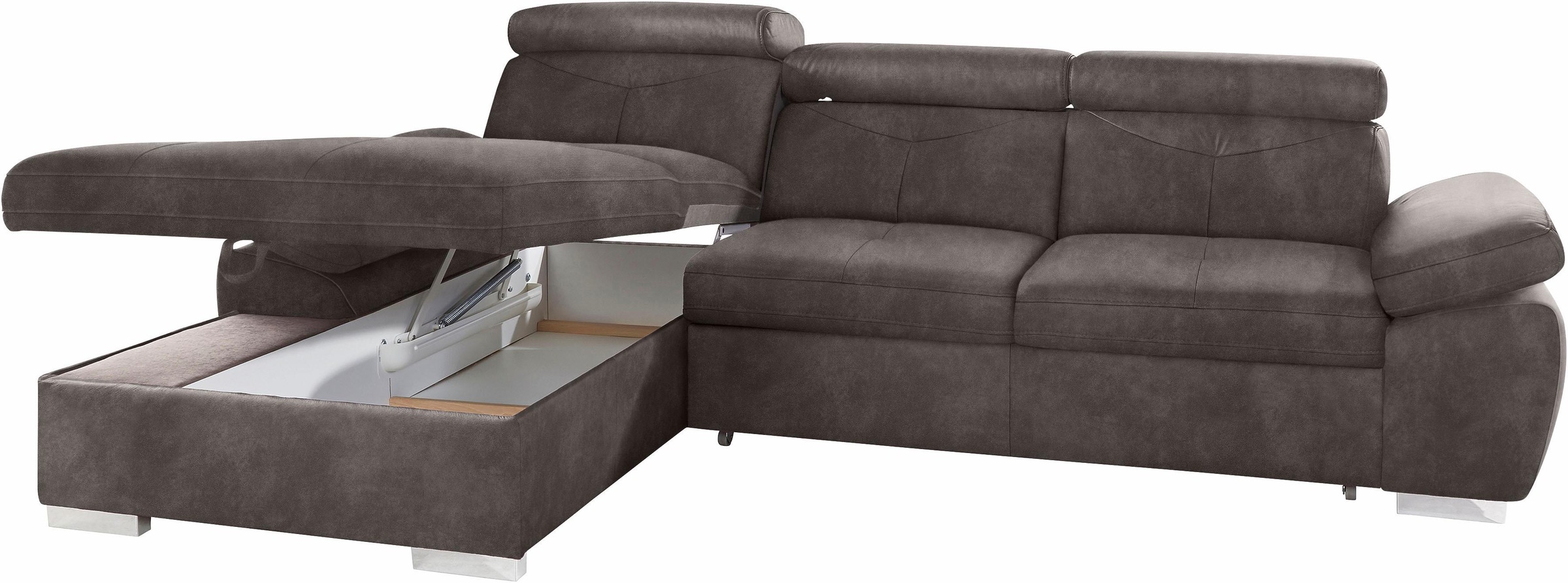 exxpo - sofa fashion Ecksofa »Spring, super bequem, mit Armteil- und Kopfteilfunktion, OTTOs Choice«, L-Form, wahlweise mit Bettfunktion und Bettkasten