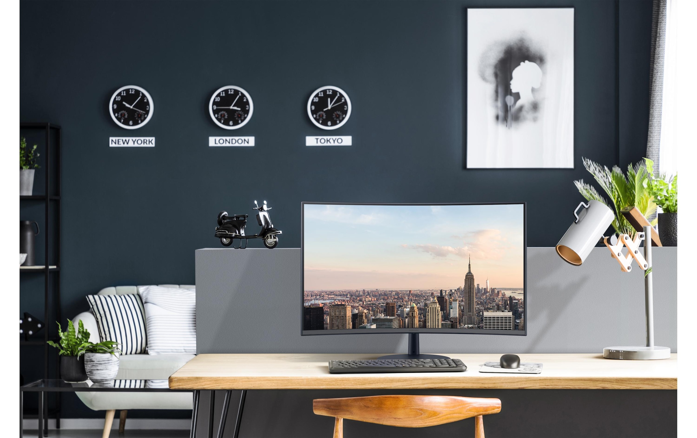 Samsung Curved-LED-Monitor »LC27T550FDRXEN«, 68,31 cm/27 Zoll, 1920 x 1080 px, Full HD, 4 ms Reaktionszeit, 75 Hz