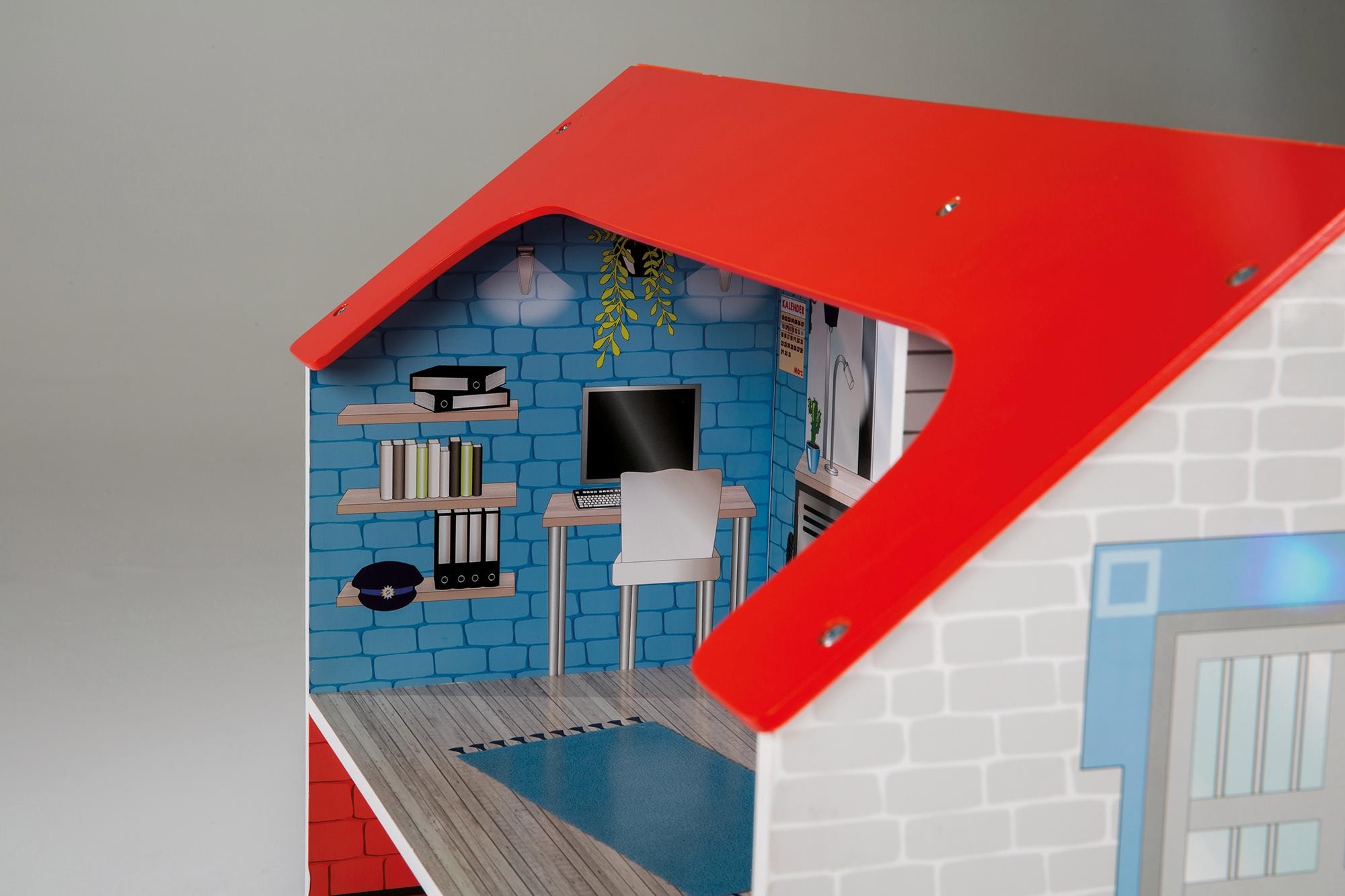 günstig Spielküche Feuerwehr«, Jelmoli-Versand »Holzspielzeug, | ✵ mehrstöckigem mit 2-in-1, bestellen roba® Puppenhaus