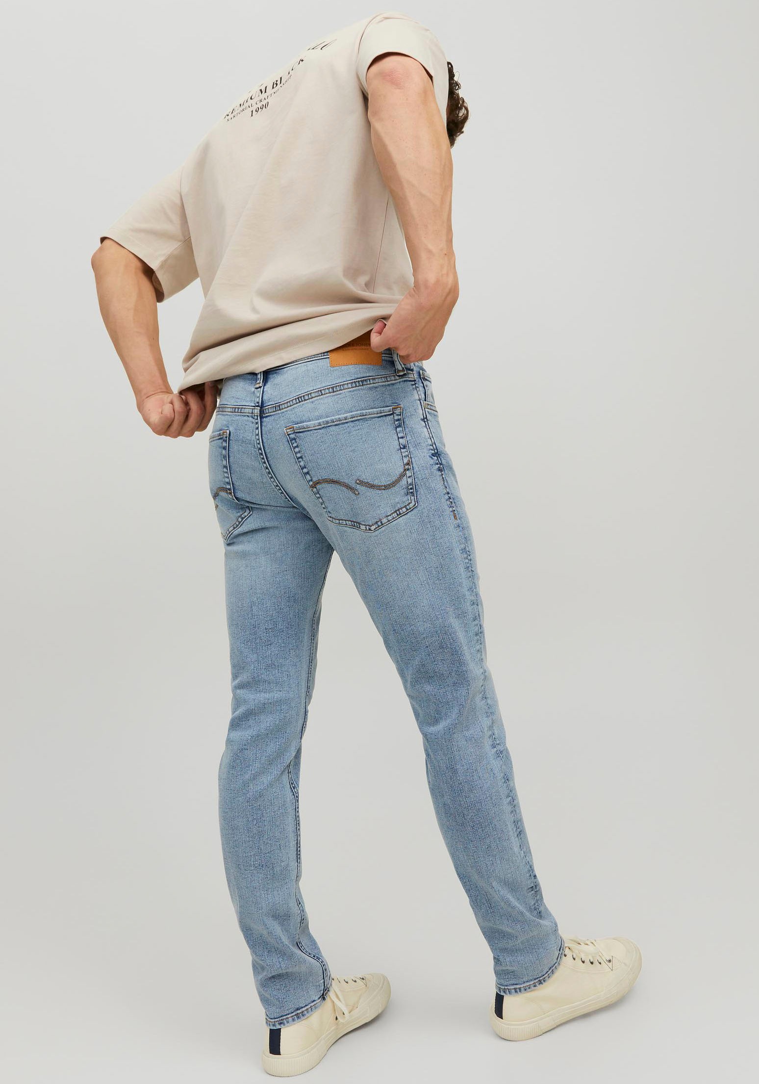 Jack & Jones Slim-fit-Jeans »JJIGLENN – Jeans mit Stretch und figurbetonter Silhouette«, Used, modisch, slim fit, Denim/Jeans