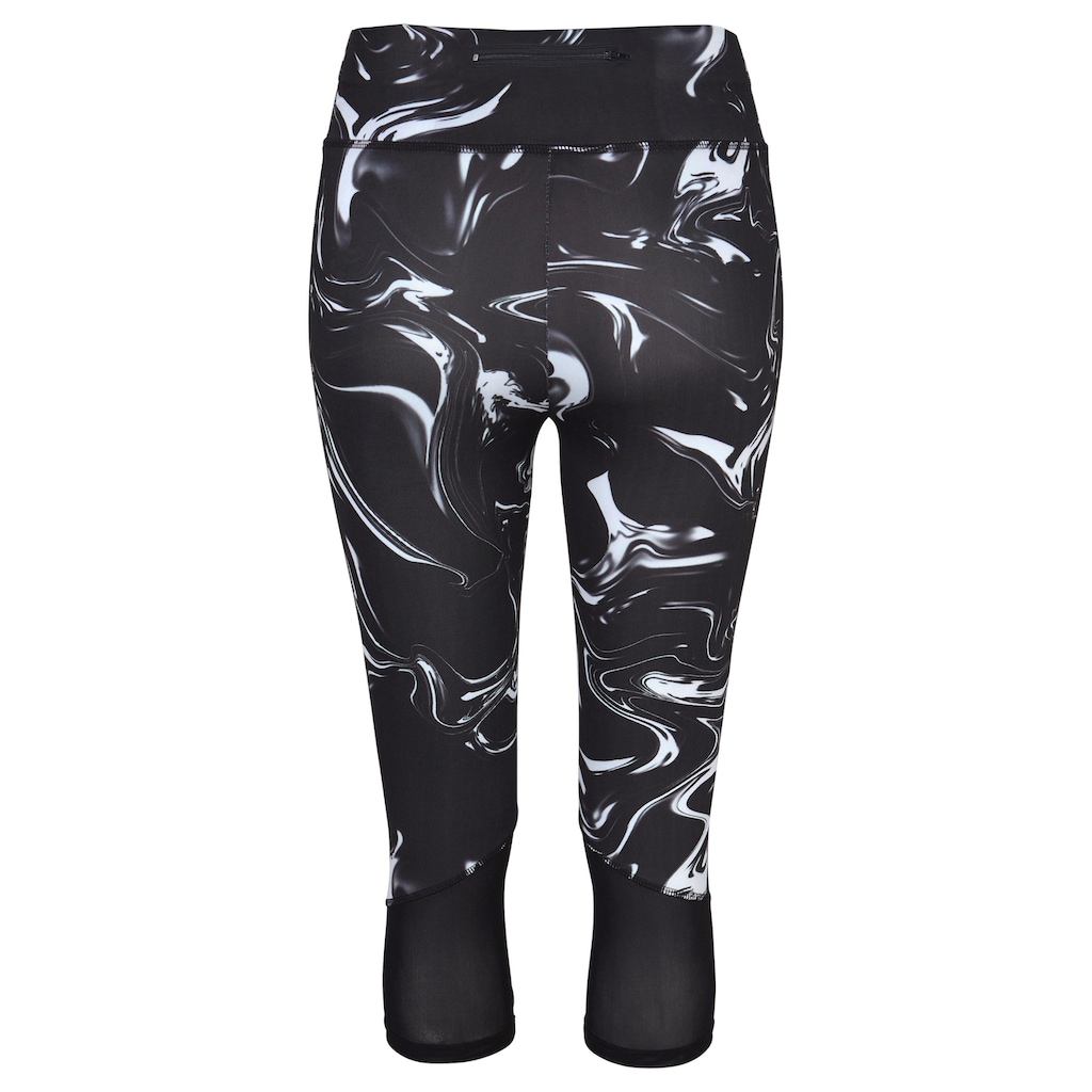 LASCANA ACTIVE Caprileggings »-Sporthose Black Marble«, mit breitem Bund