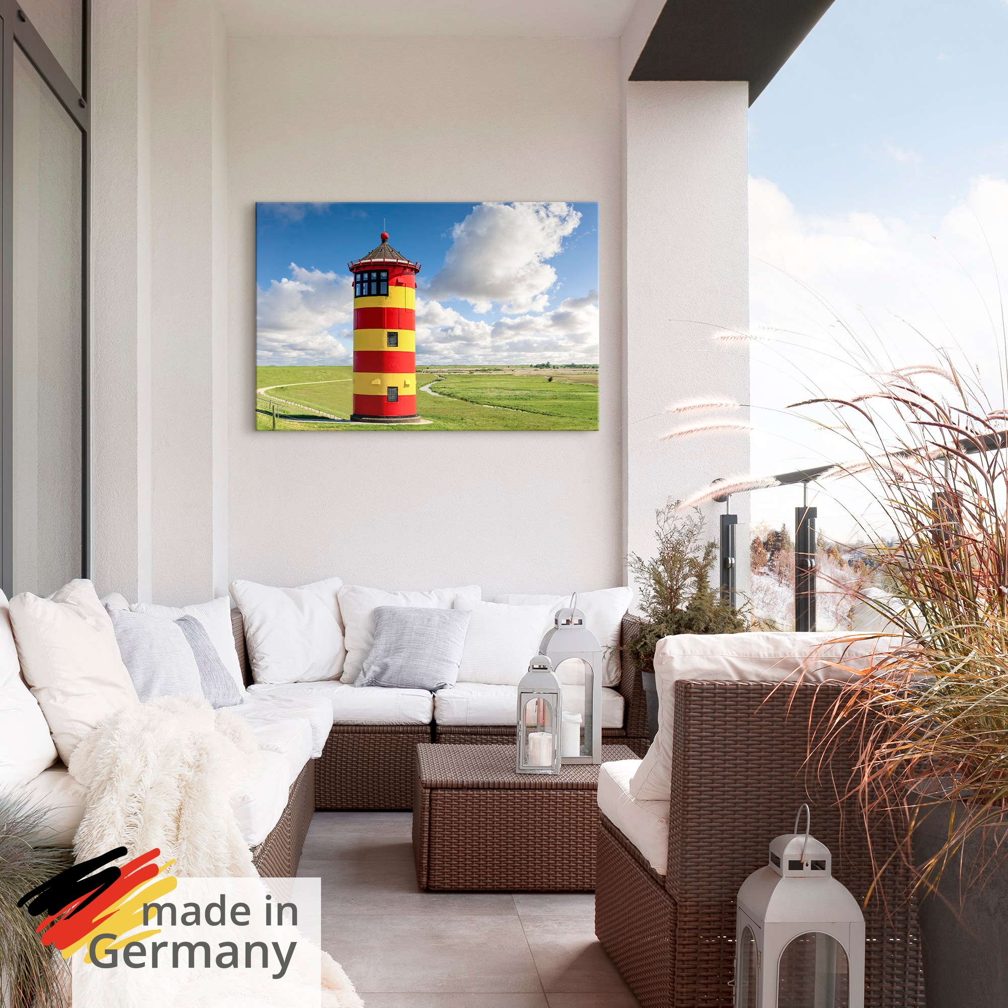 Artland Wandbild "Pilsumer Leuchtturm in Ostfriesland" 1 Stk. tlg. als Alubild, Leinwandbild, Poster, Wandaufkleber in verschied. Größen