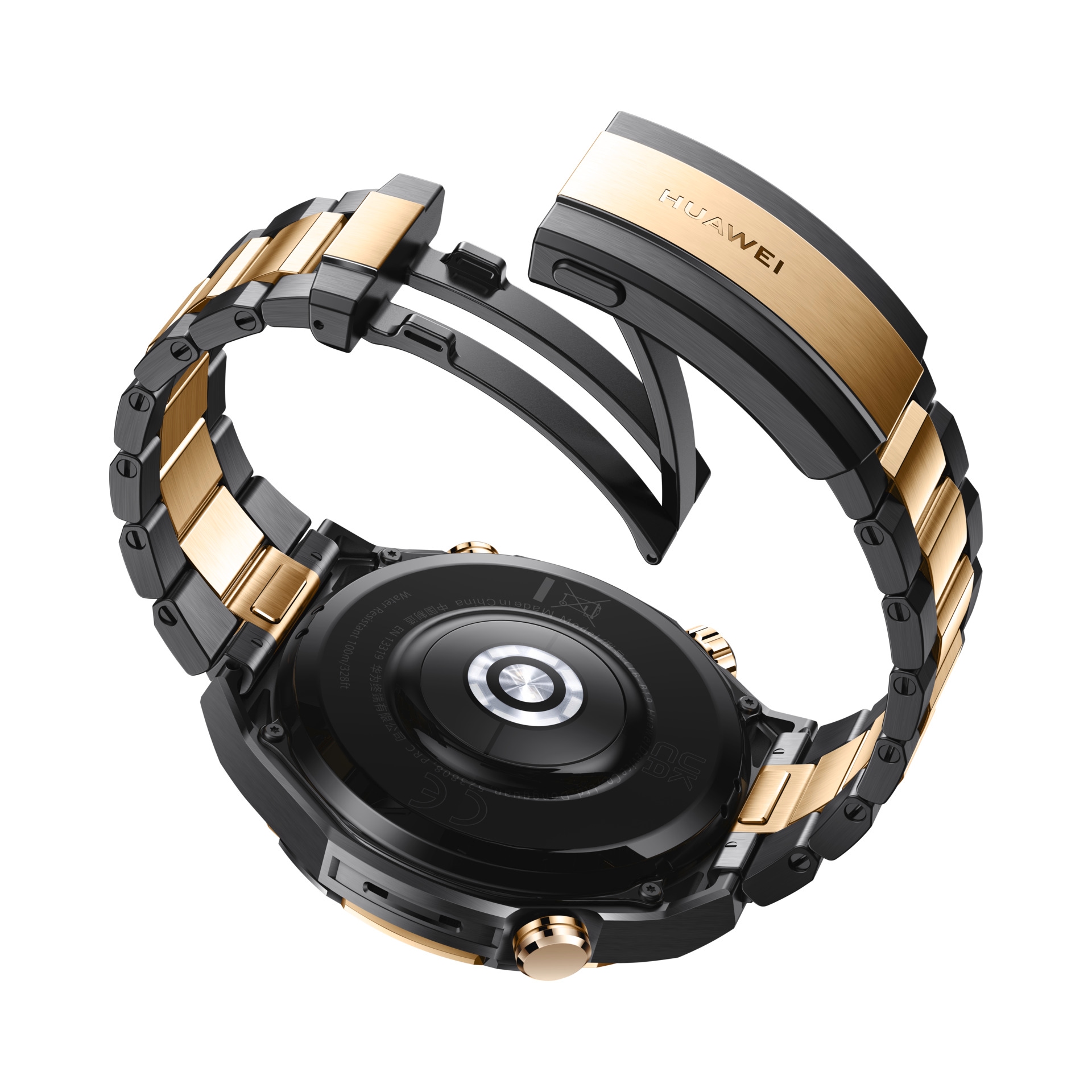 Huawei Smartwatch »WATCH ULTIMATE GOLD«, (3,81 cm / 1,5 Zoll), goldgefasste Keramiklünette, goldenes Armband aus Titanlegierung