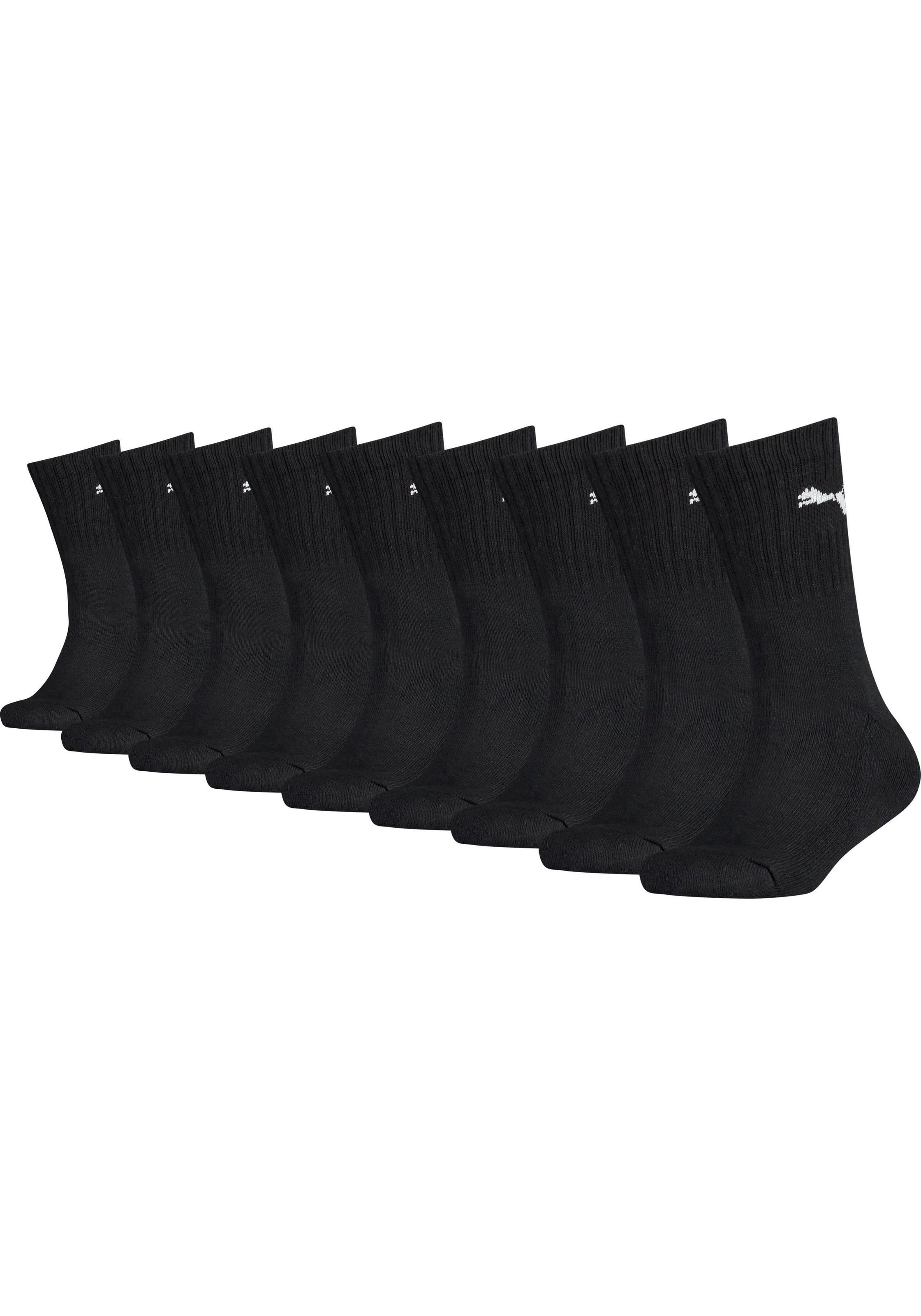 PUMA Tennissocken »JUNIOR CREW SOCK 9P ECOM« 9 Stk. tlg. Puma Cat am Bündchen