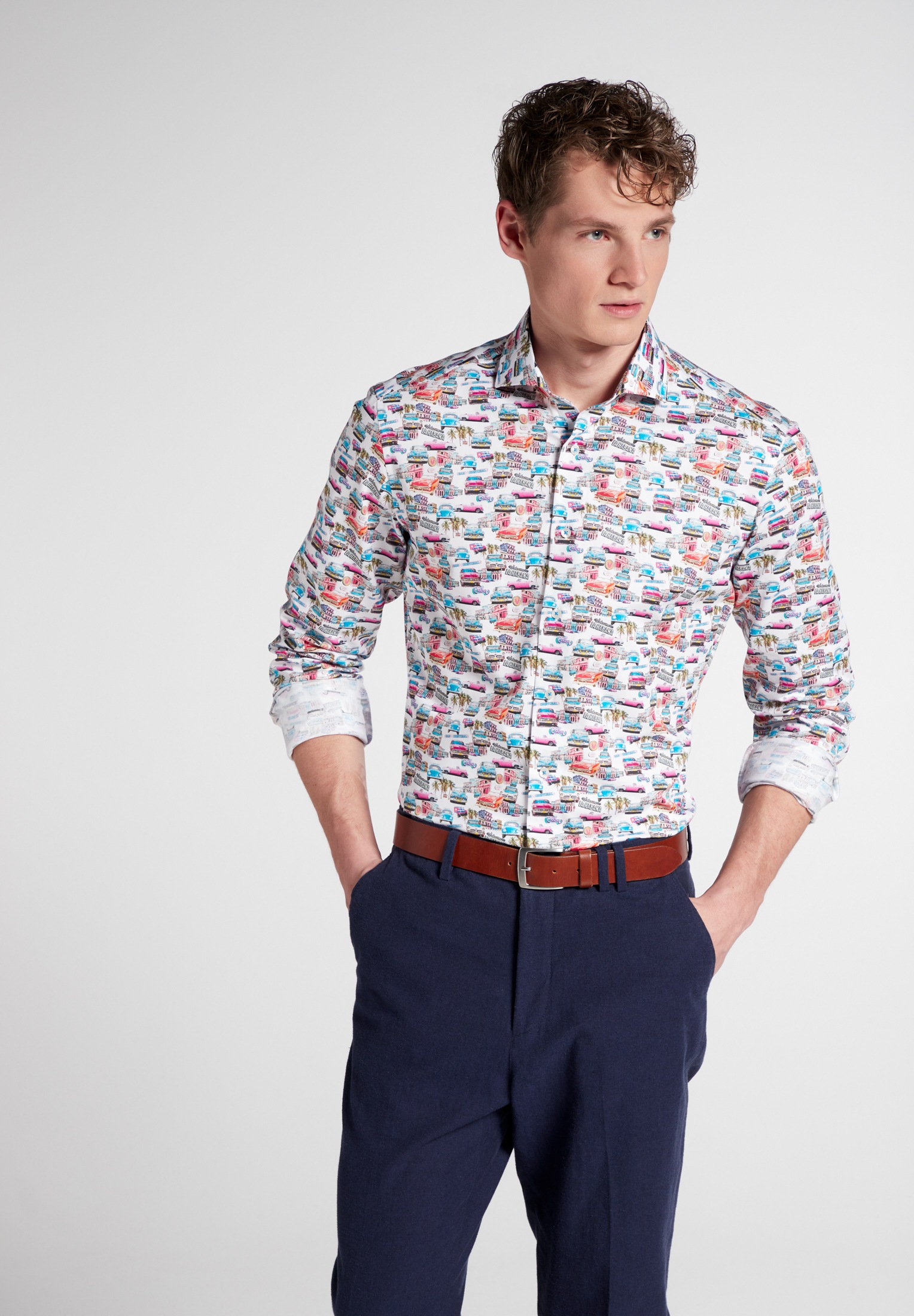 Eterna Langarmhemd »SLIM FIT« EASY IRON (bügelleicht)