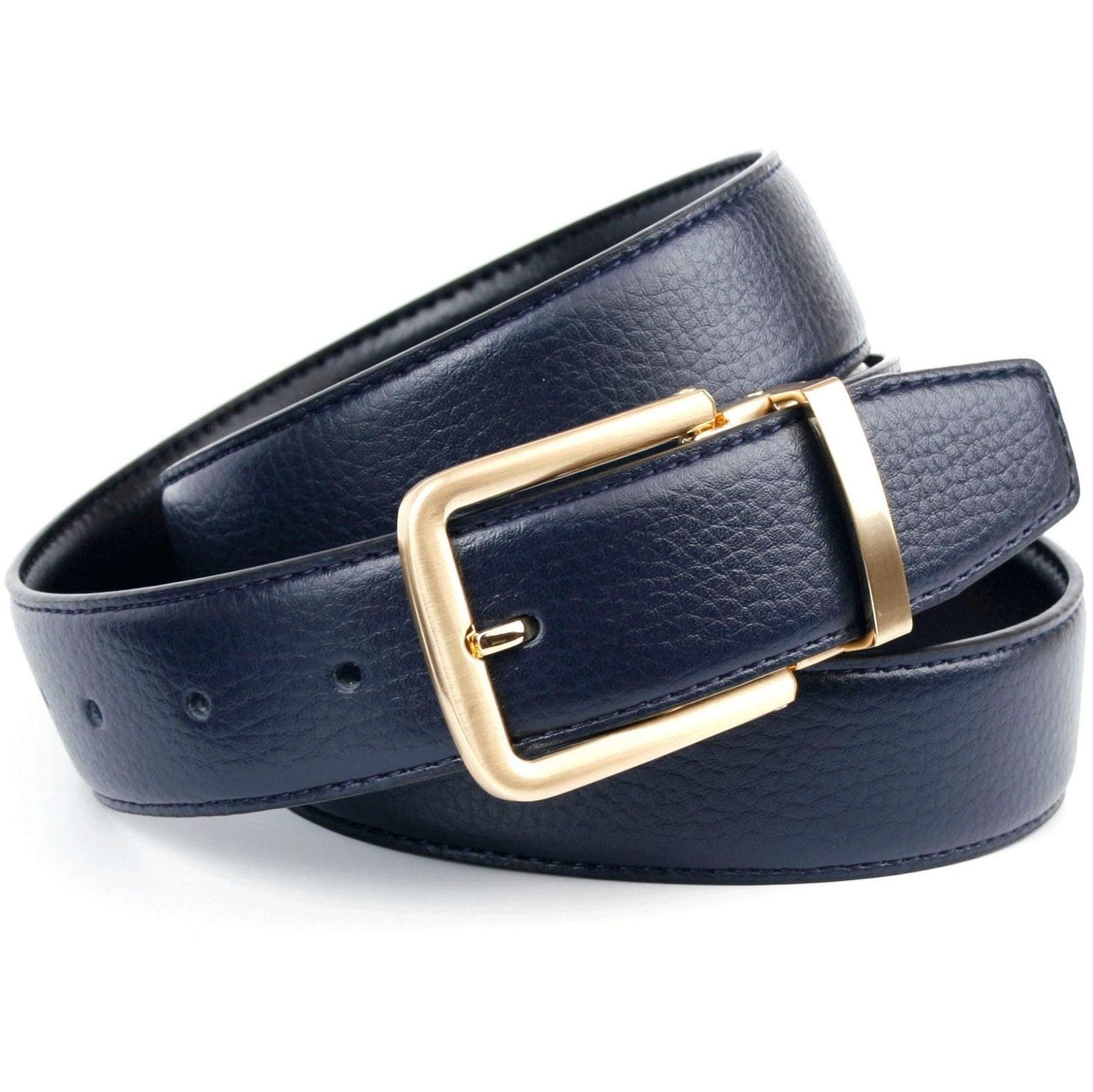 Anthoni Crown Ledergürtel, Wendegürtel in dunkelblau und schwarz, Schliesse  mattgoldfarben online shoppen | Jelmoli-Versand