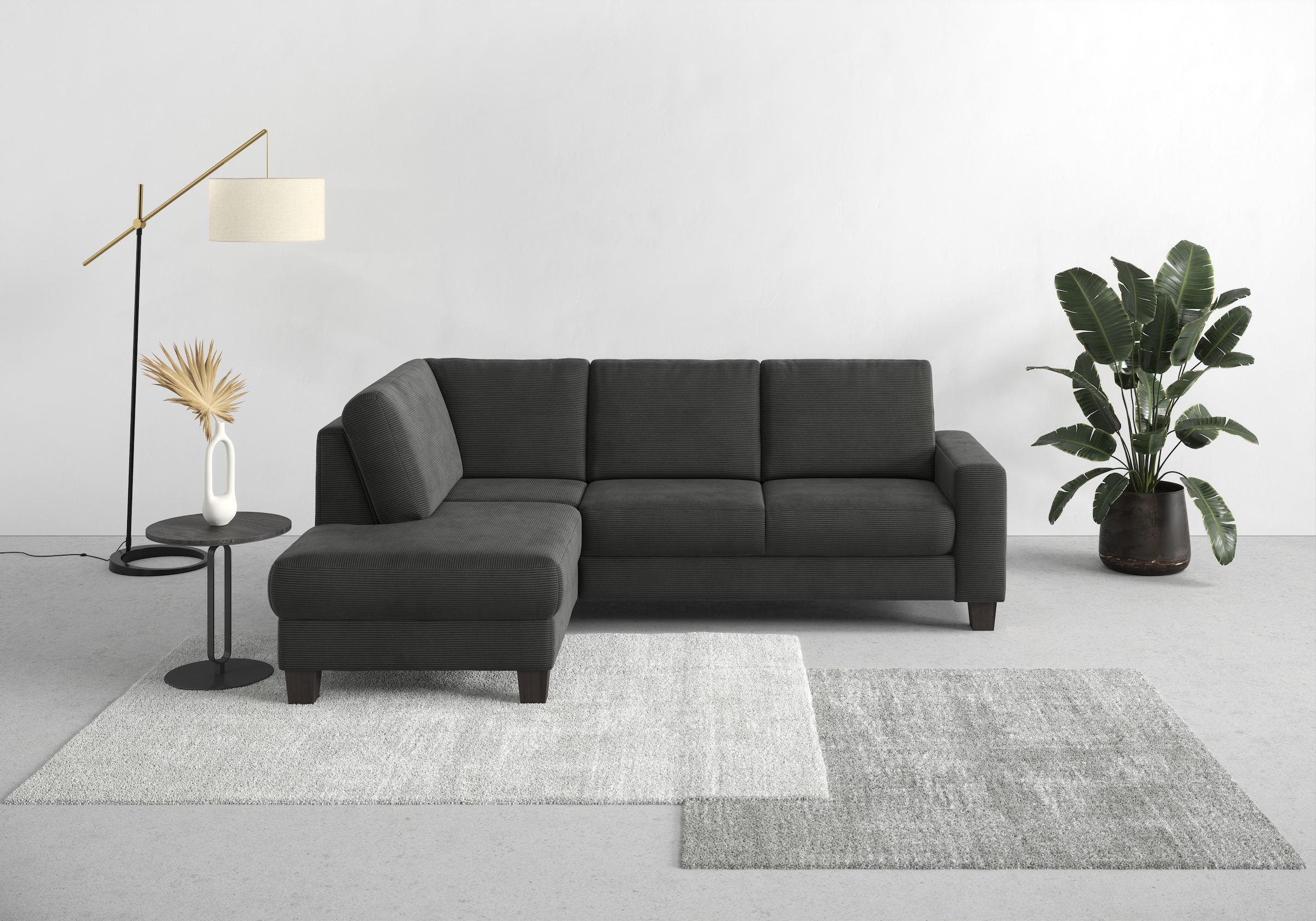 Home affaire Ecksofa "Summer L-Form" mit Ottomane, mit oder ohne Bettfunktion und Bettkasten, Cord-Bezug