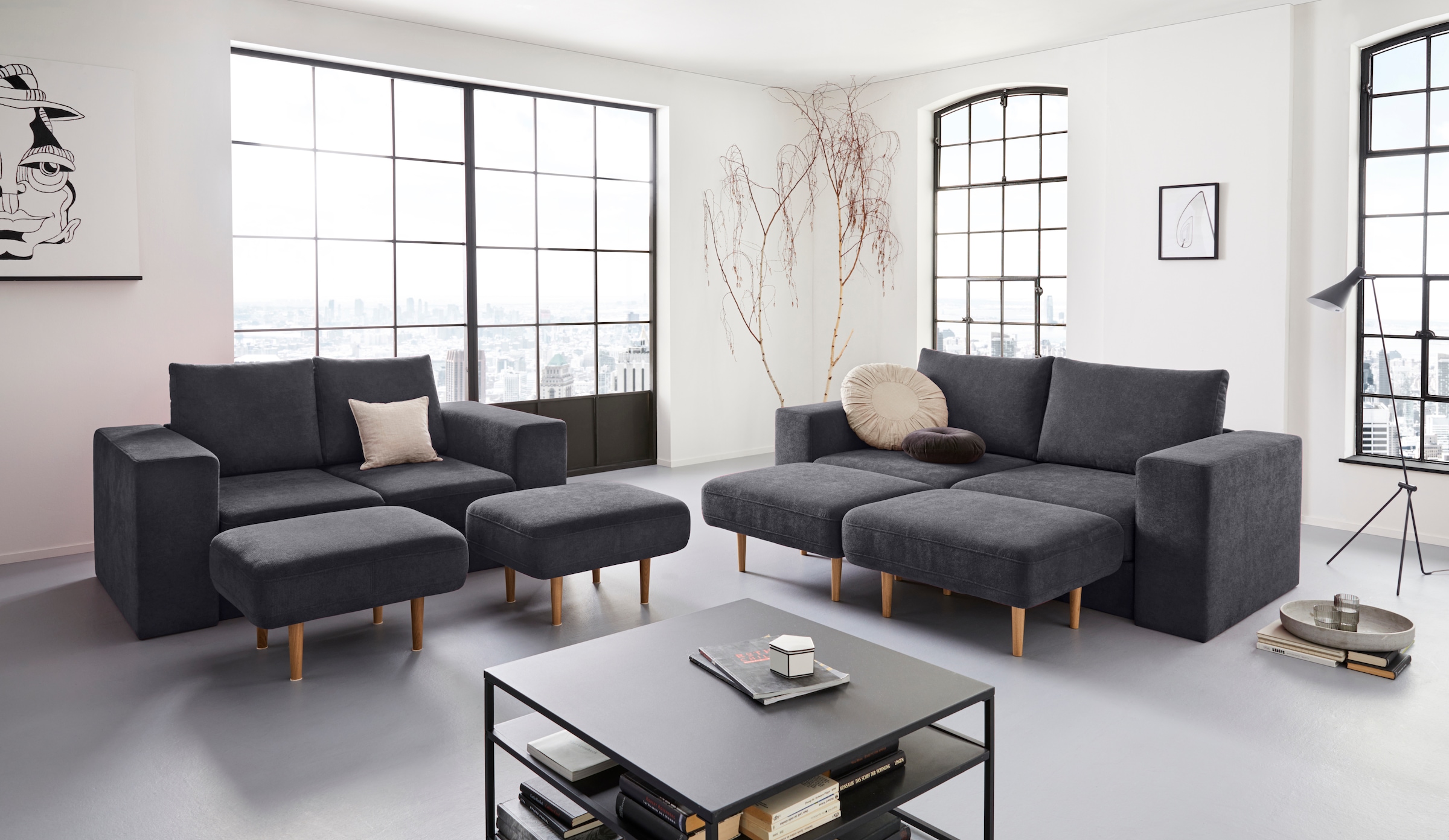 ❤ LOOKS by Shop 2 Joop kaufen mit 2-Sitzer Sofa im Hockern Verwandlungssofa: Sofa aus Wolfgang »Looksv«, Jelmoli-Online wird