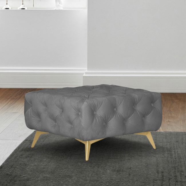 Leonique Polsterhocker »Amaury«, Chesterfield-Optik, Breite 80cm, Fussfarbe wählbar