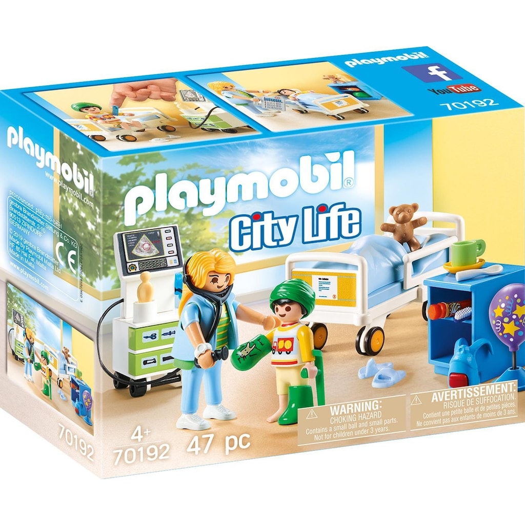 Playmobil® Konstruktions-Spielset »Kinderkrankenzimmer (70192), City Life«, (47 St.)