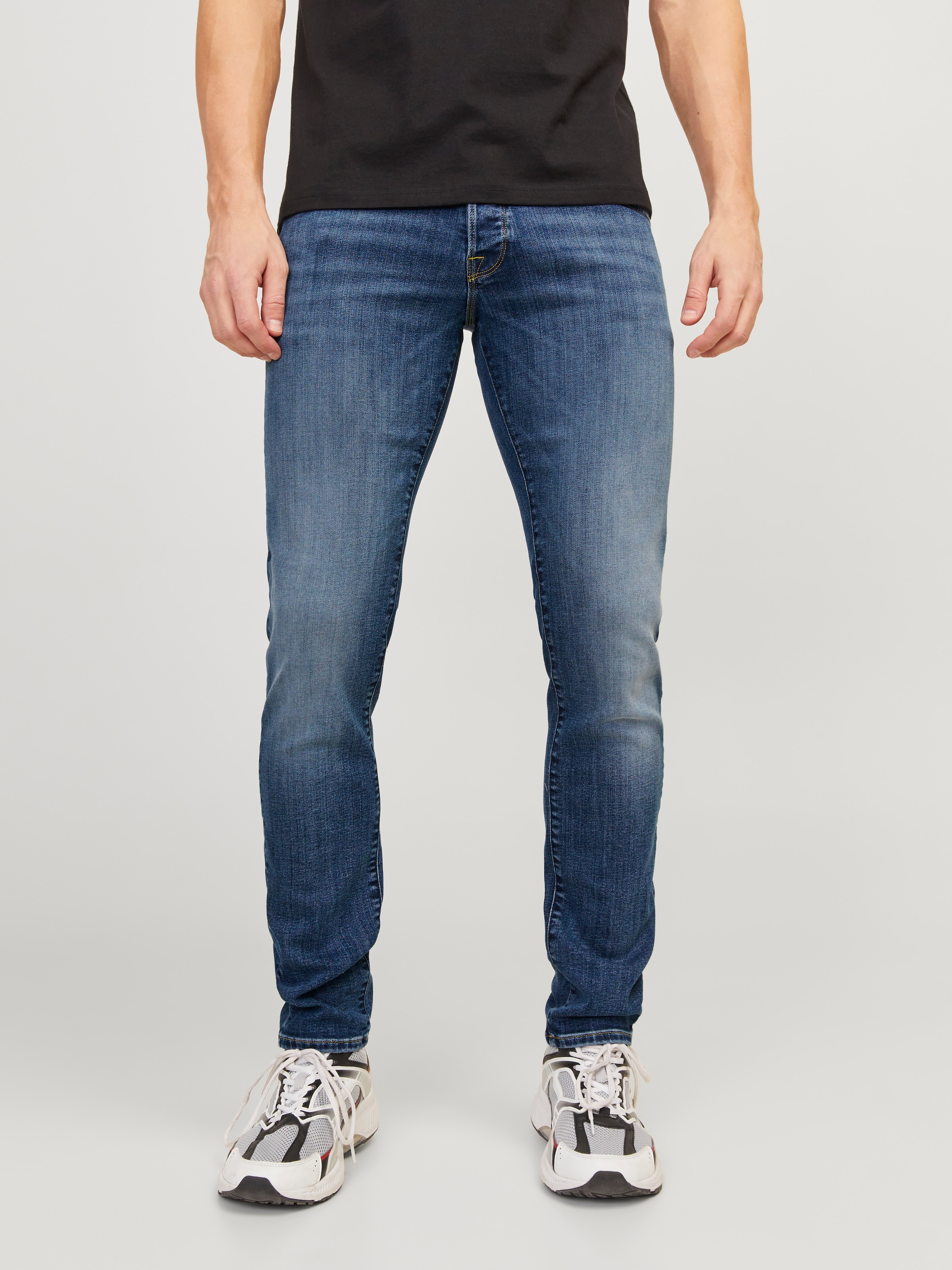 Jack & Jones Slim-fit-Jeans "JJIGLENN – Jeans mit Stretch, niedriger Leibhöhe und Taschen" Baumwollmischung, slim fit
