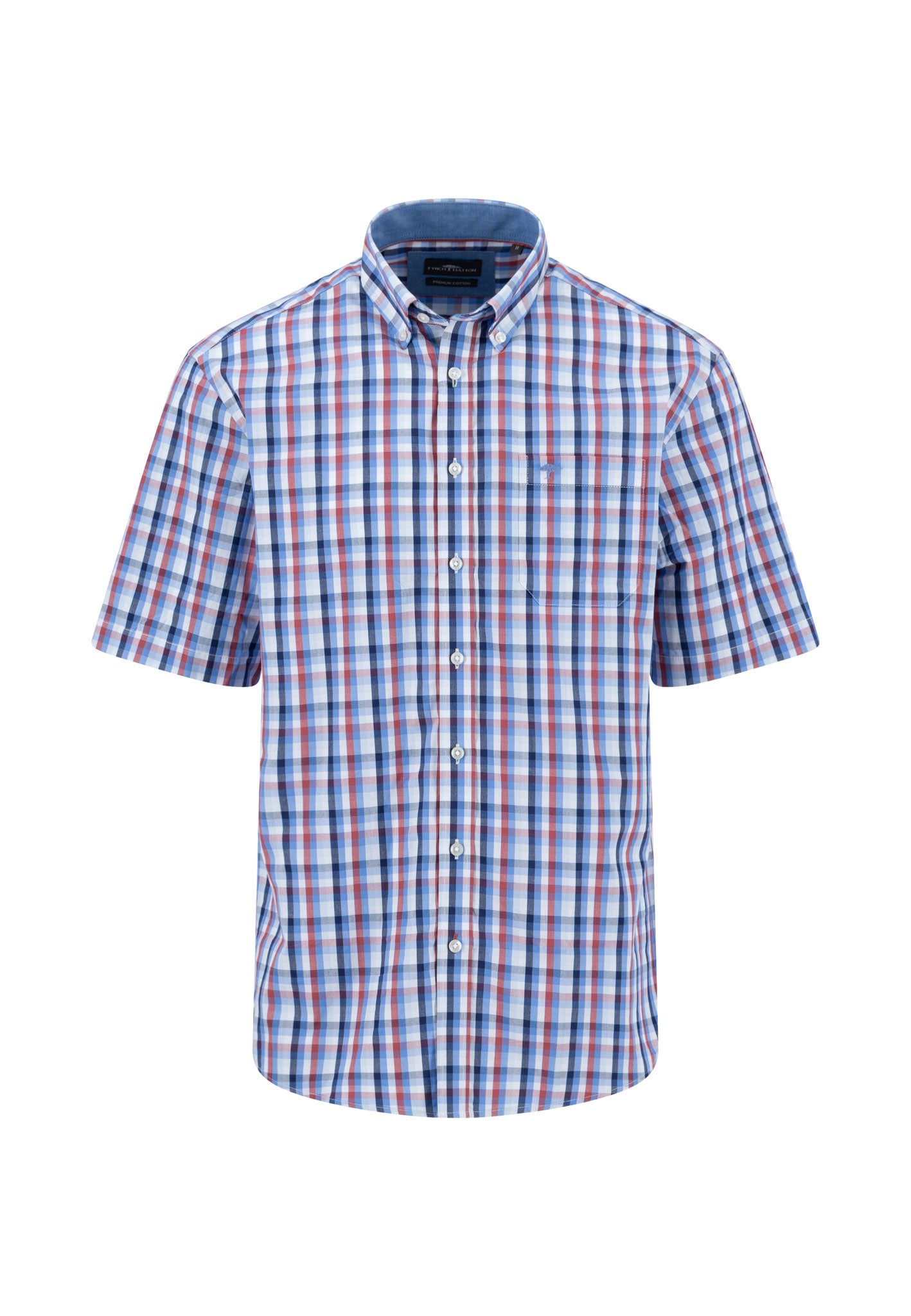 FYNCH-HATTON Kurzarmhemd im Karo-Look und mit Button-Down-Kragen