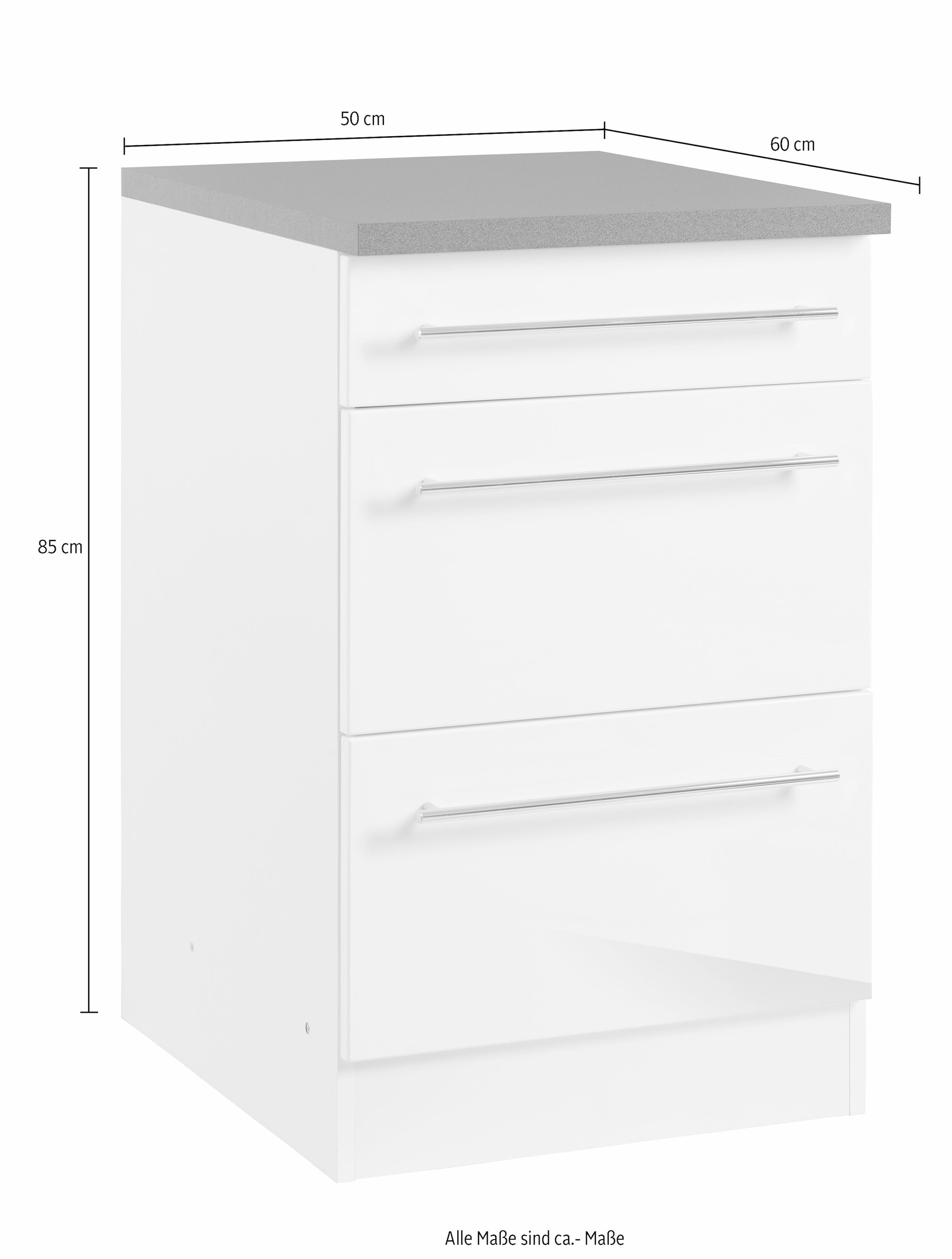HELD MÖBEL Unterschrank »Trient«, 50 cm breit, mit 2 grossen Auszügen