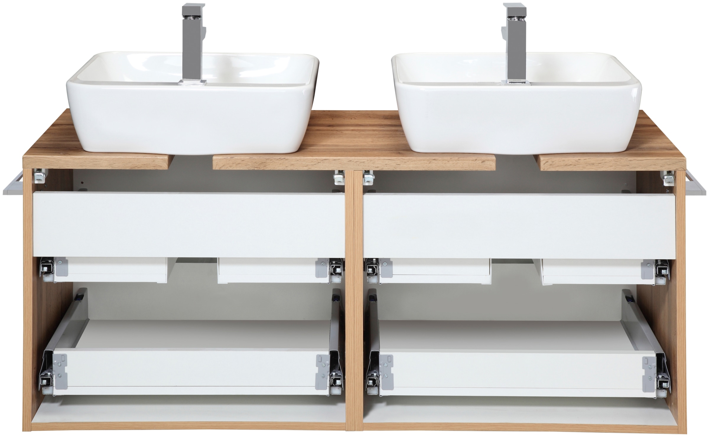 welltime Doppelwaschtisch »Malibu«, mit Soft-Close, Breite 120 cm