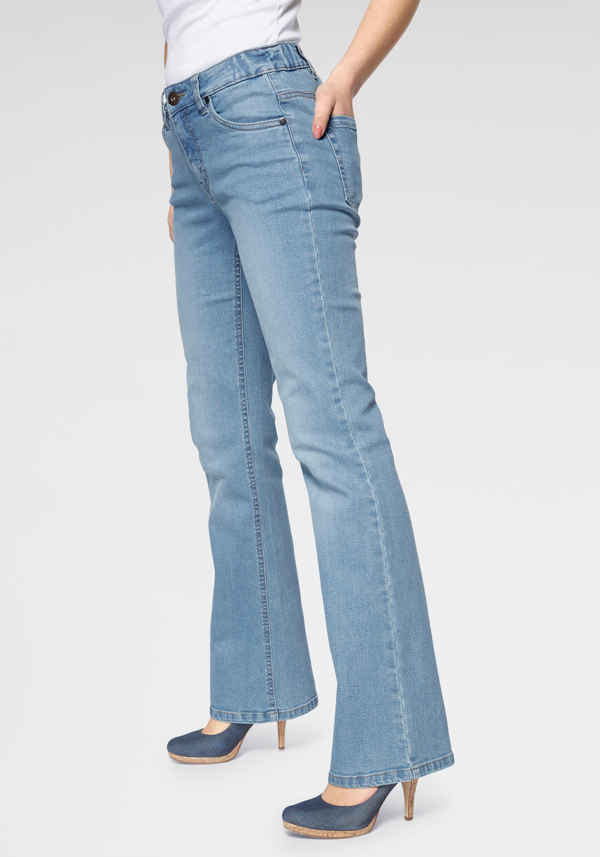 Bootcut-Jeans »Bund mit seitlichem Gummizugeinsatz«, High Waist