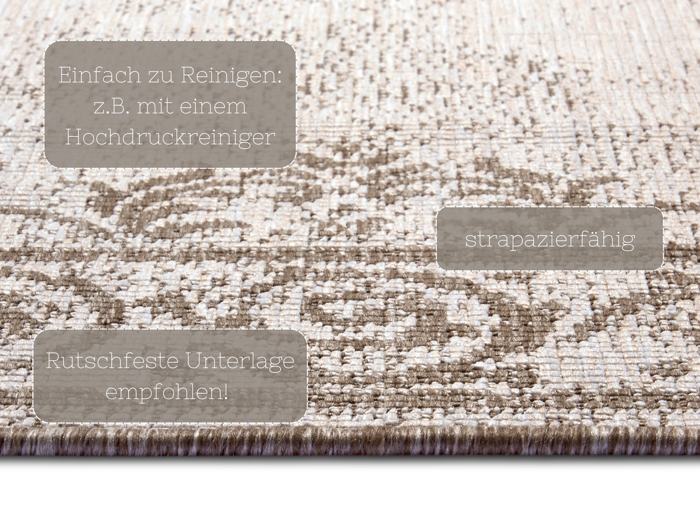 HANSE Home Teppich »CEBU Wendeteppich«, rechteckig, 5 mm Höhe, In-& Outdoor, Wetterfest, Balkon, Wohnzimmer, Wasserfest, Orientalisch