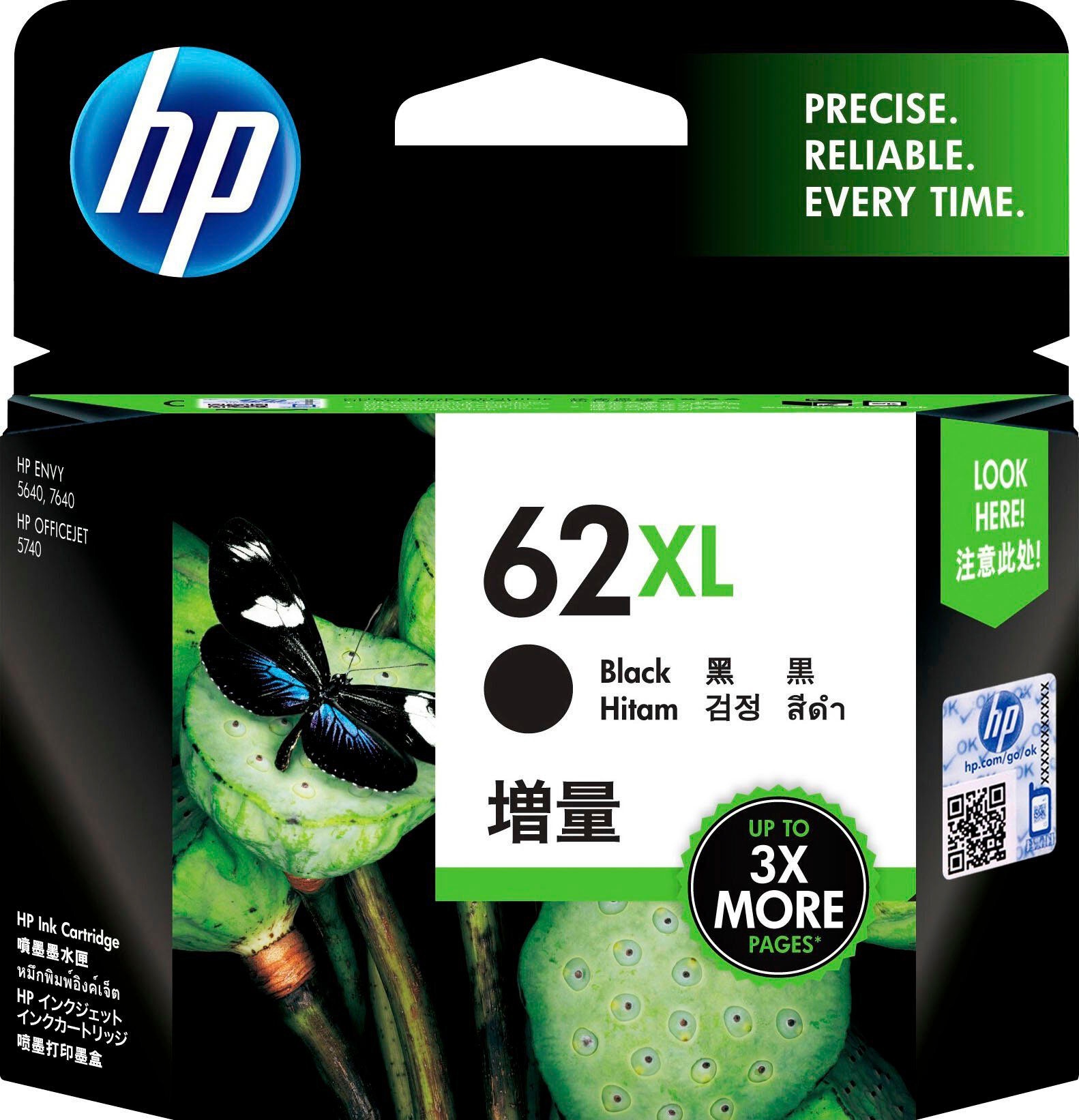 HP Tintenpatrone »62XL« original Druckerpatrone 62 schwarz XL