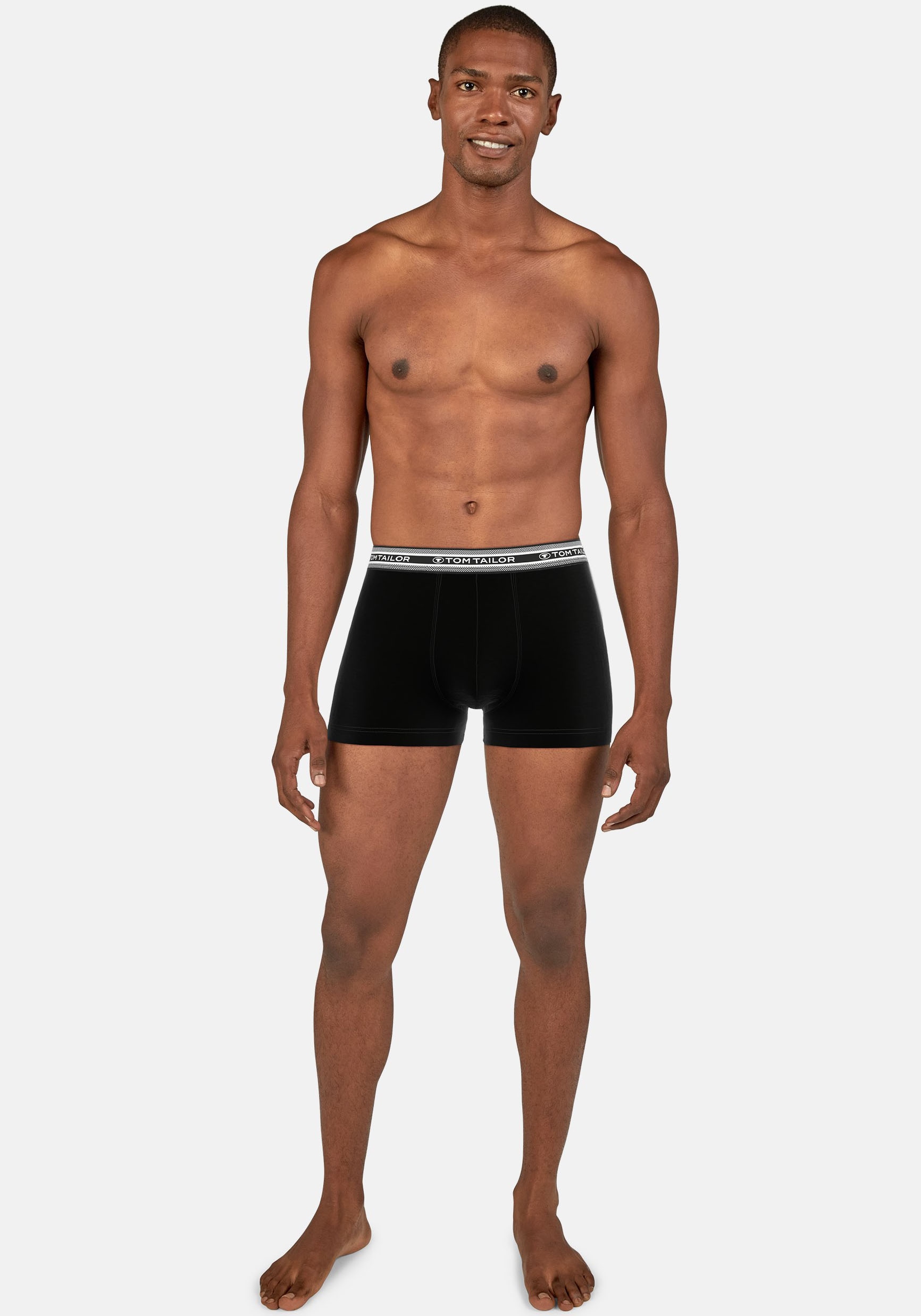 TOM TAILOR Boxershorts »Buffer«, (5er Pack), weich, bequem, eng, elastisch, atmungsaktiv Logobund, Baumwollmix