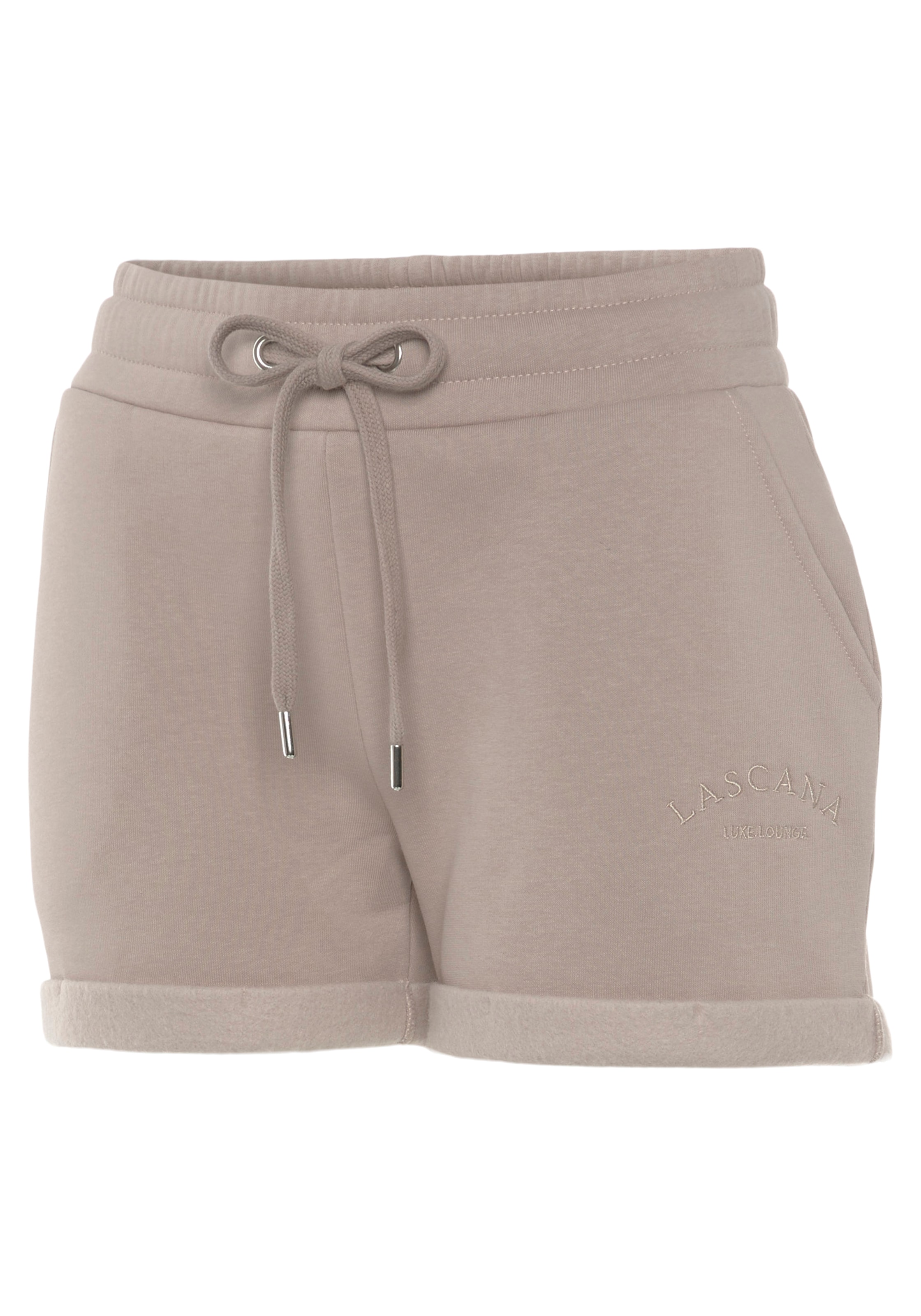 LASCANA Relaxshorts, mit seitlichen Taschen und Logostickerei, Loungewear