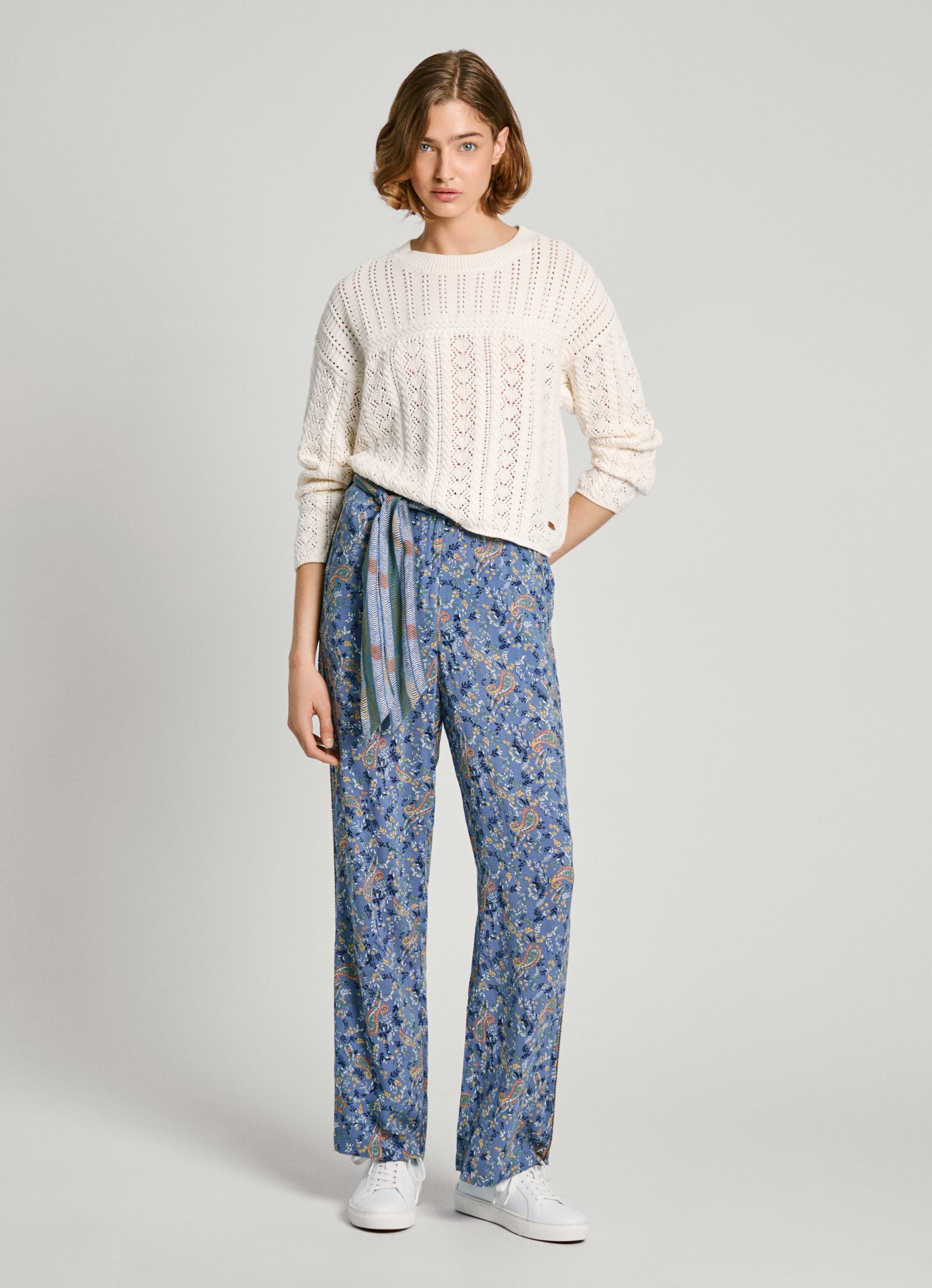 Pepe Jeans Palazzohose »MONICA«, mit Alloverdruck, aus fliessender Viskosequalität