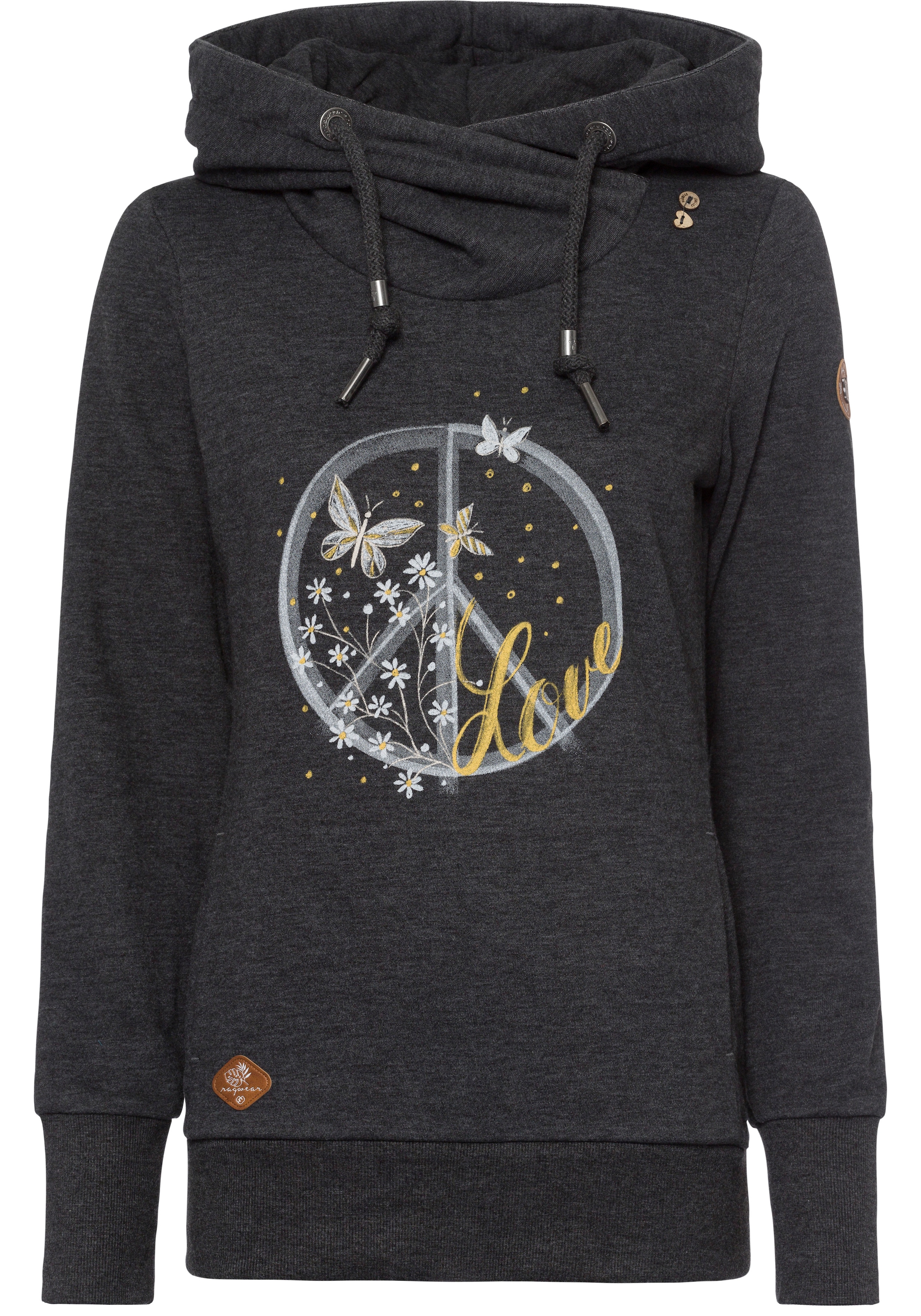 Ragwear Sweater »GRIPY BUTTON PEACE O«, mit Statement-Print