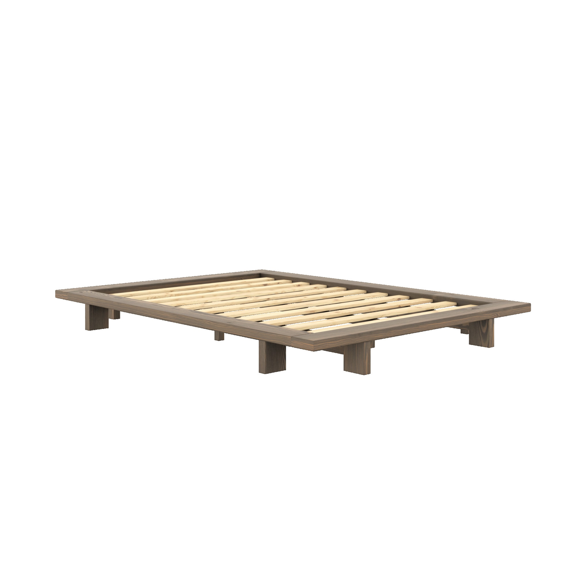 Karup Design Bettgestell »JAPAN BED Bodenbett, Holzrahmen, Futonbett, Jugendbett, Holzbett«, Massivholzbett mit Lattenrost, Kiefer massiv, Bett ohne Kopfteil