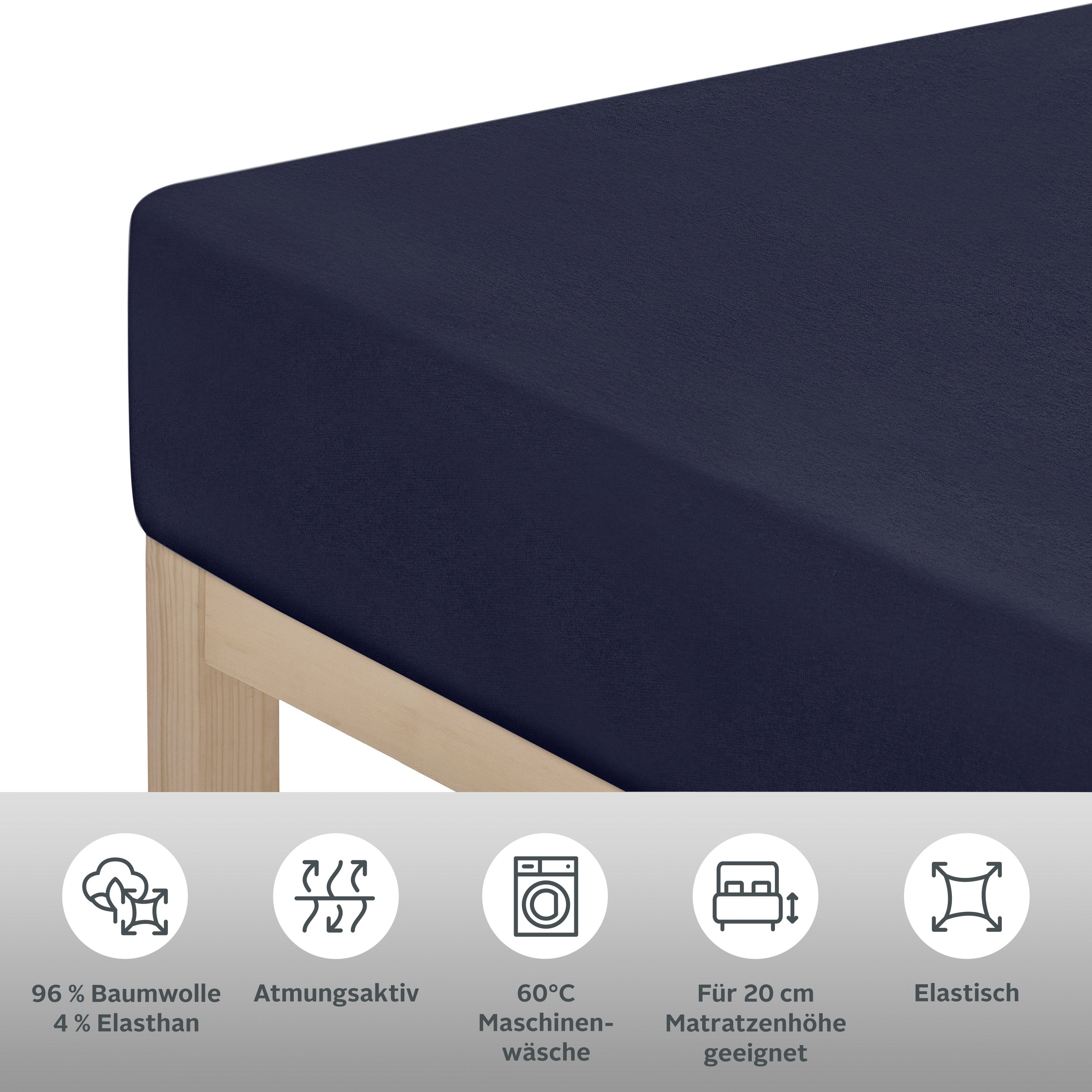 OTTO home Spannbettlaken "Cremona, Basic & Premium Qualität mit Elasthan" Bettlaken für Matratzen von 20-25 cm Höhe, 96% Baumwolle & 4% Elasthan