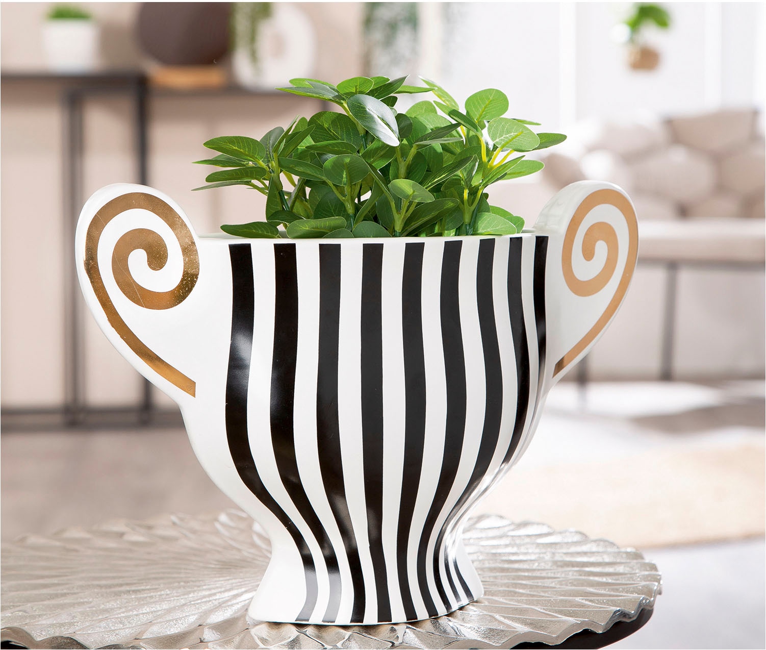 GILDE Tischvase »Vase Anphora weiss H. 22,5 cm«, (1 St.)