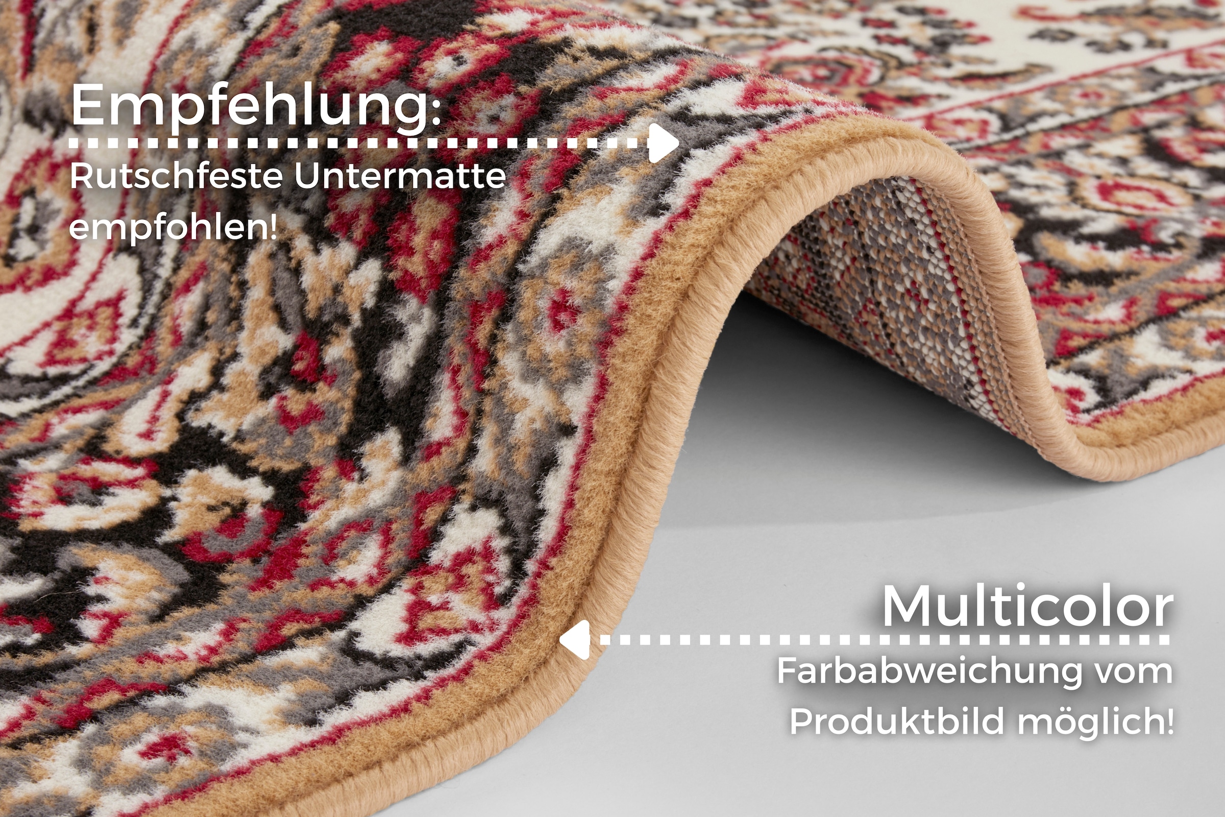 HANSE Home Teppich »Halton«, rechteckig, 8 mm Höhe, Kurzflor, Orient-Optik, mit Bordüre, Läufer, pflegeleicht, gekettelt