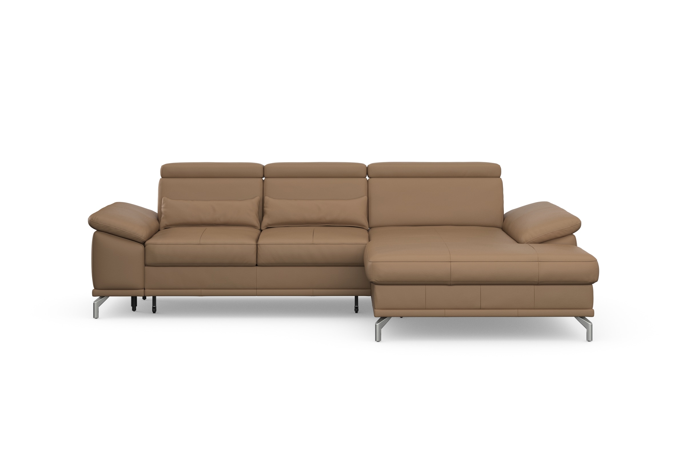 sit&more Ecksofa »Cabrio L-Form, mit Sitztiefenverstellung, Arm- und Kopfteilverstellung«, 2 Nierenkissen, Federkern, optional Bettfunktion und Stauraum