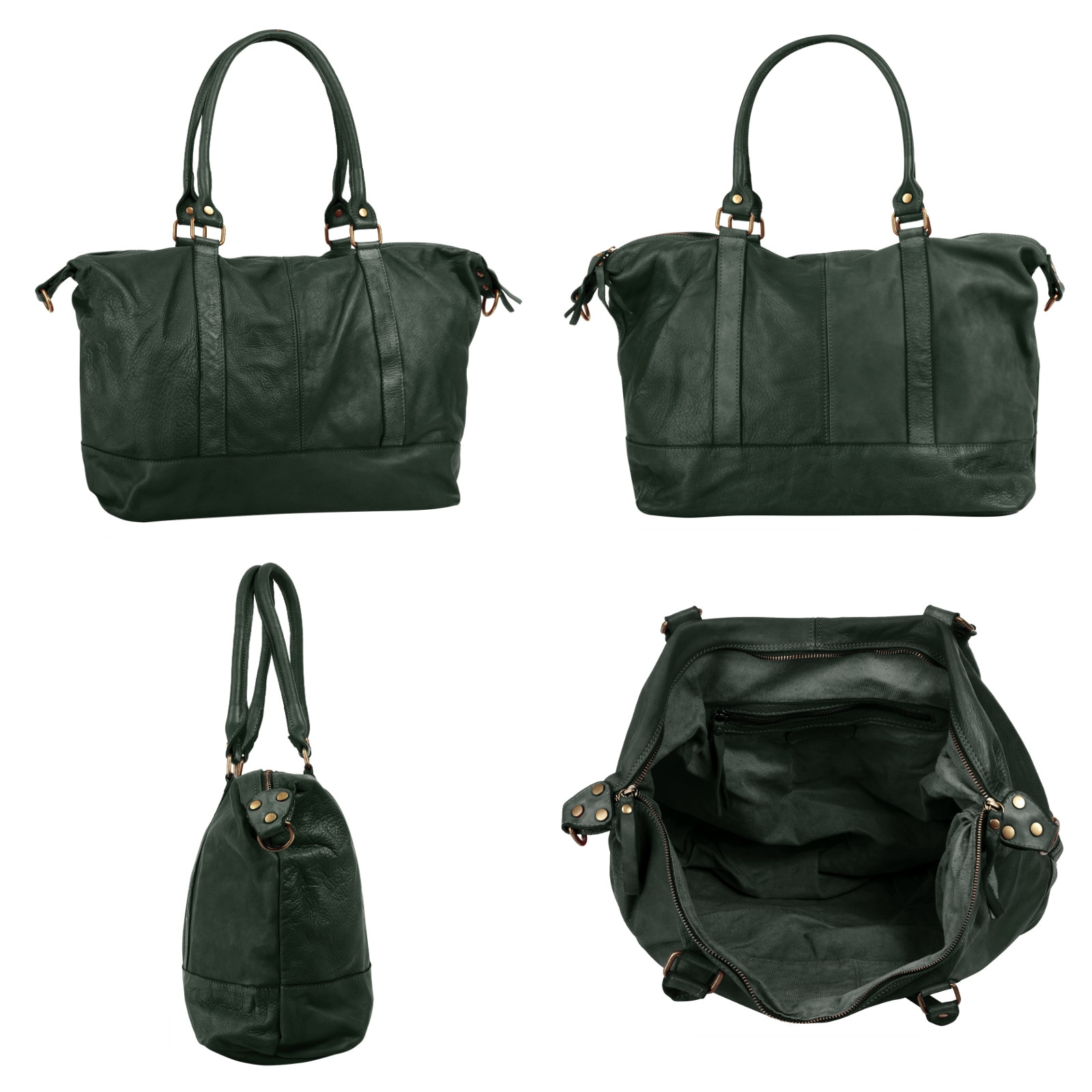 Samantha Look Reisetasche, echt Leder, Made in Italy