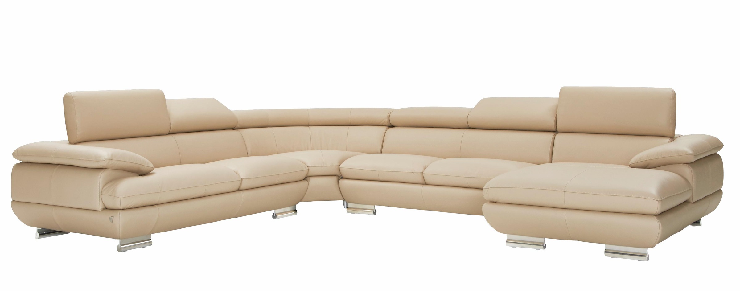 CALIA ITALIA Wohnlandschaft »Magic, italienisches Sofa zum Träumen, erstklassiger Sitzkomfort«, verstellbaren Kopfstützen zum Relaxen, in 2 Lederqualitäten, U-Form