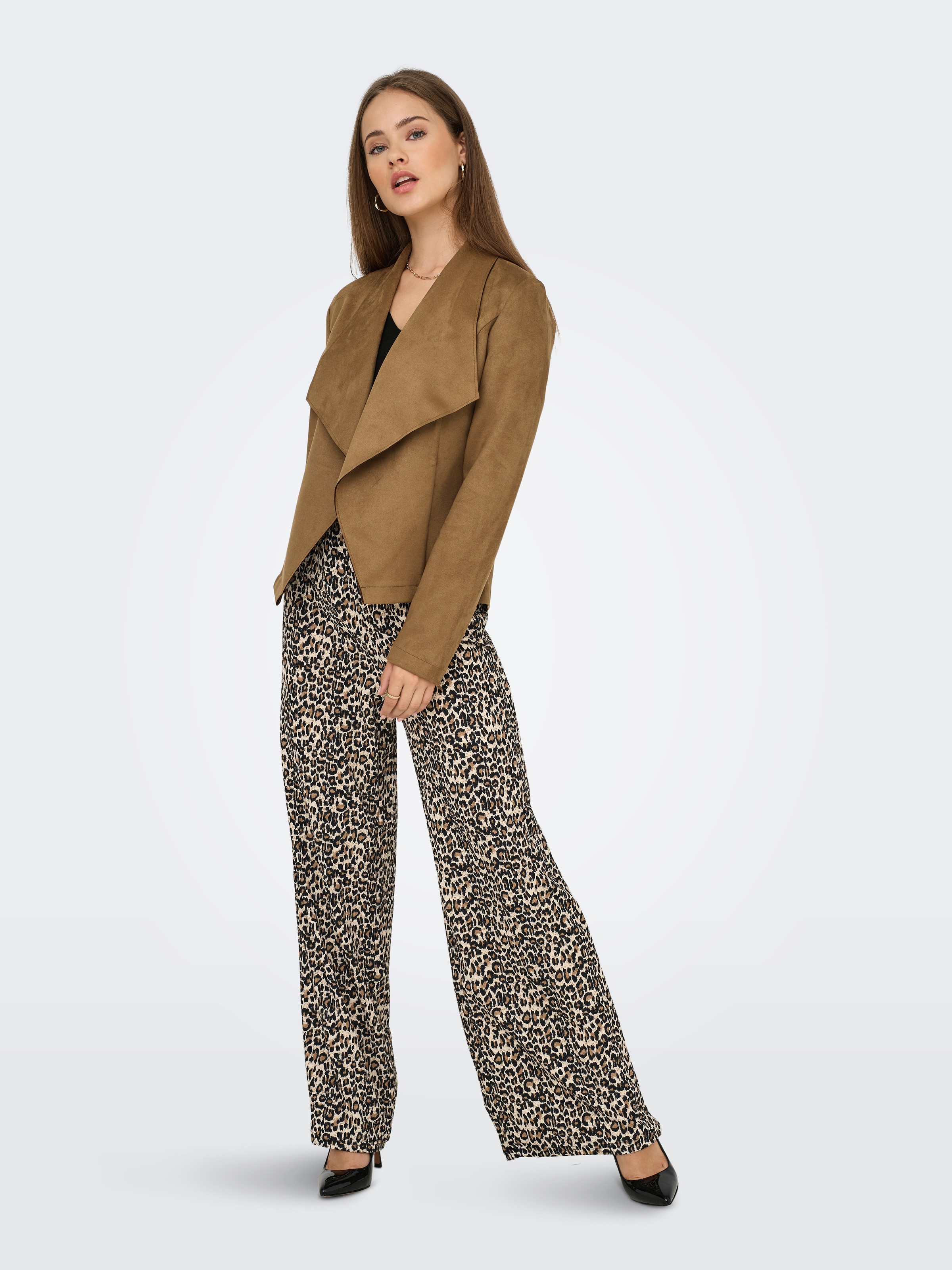 ONLY Kurzjacke »ONLJOLINE FAUX SUEDE DRAPY JACKET OTW«, in Wildleder Optik