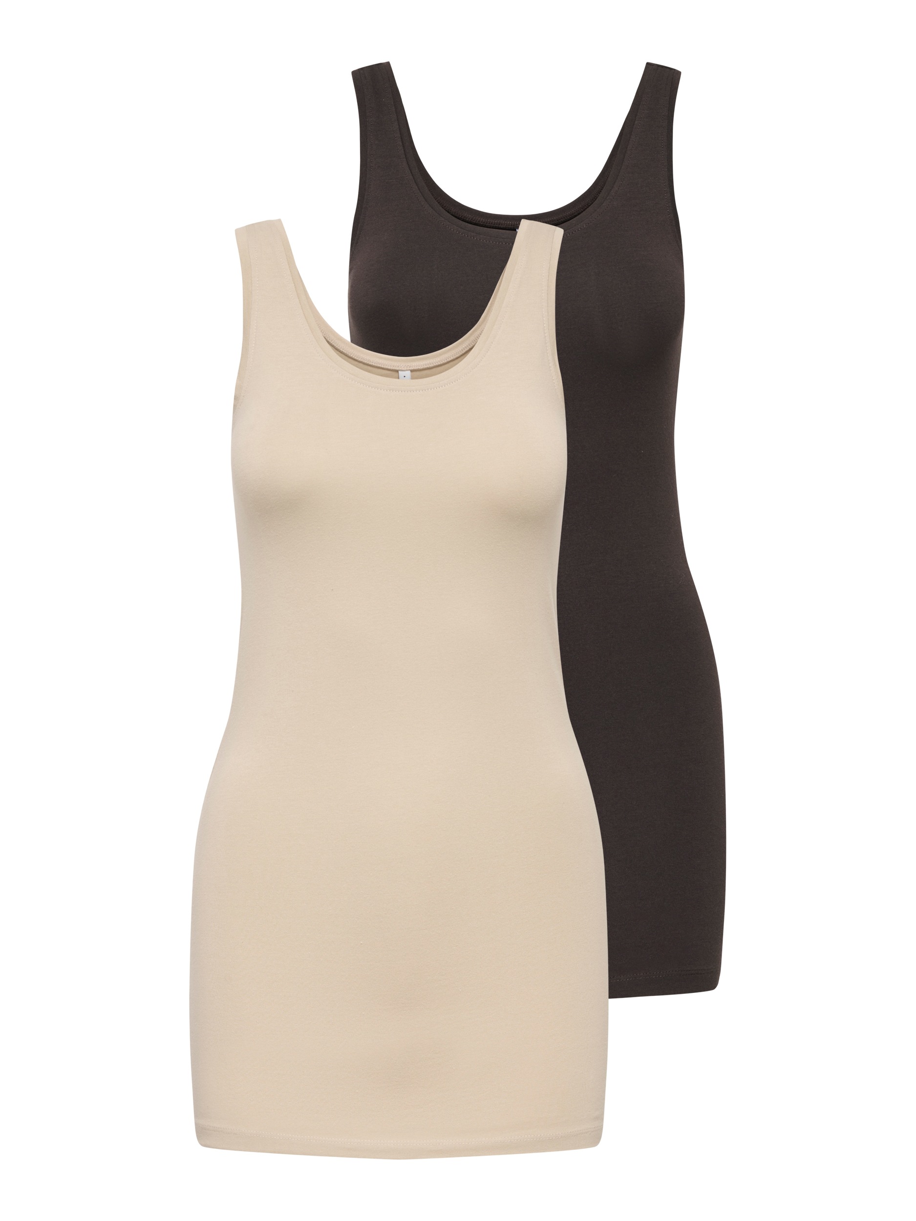 ONLY Tanktop »ONLLIVE – Slim-Fit Tanktops mit Stretch für optimalen Sitz« Packung, 2er-Pack, 2 Stk. slim fit, casual, Jersey, Baumwollmischung, Rundhals