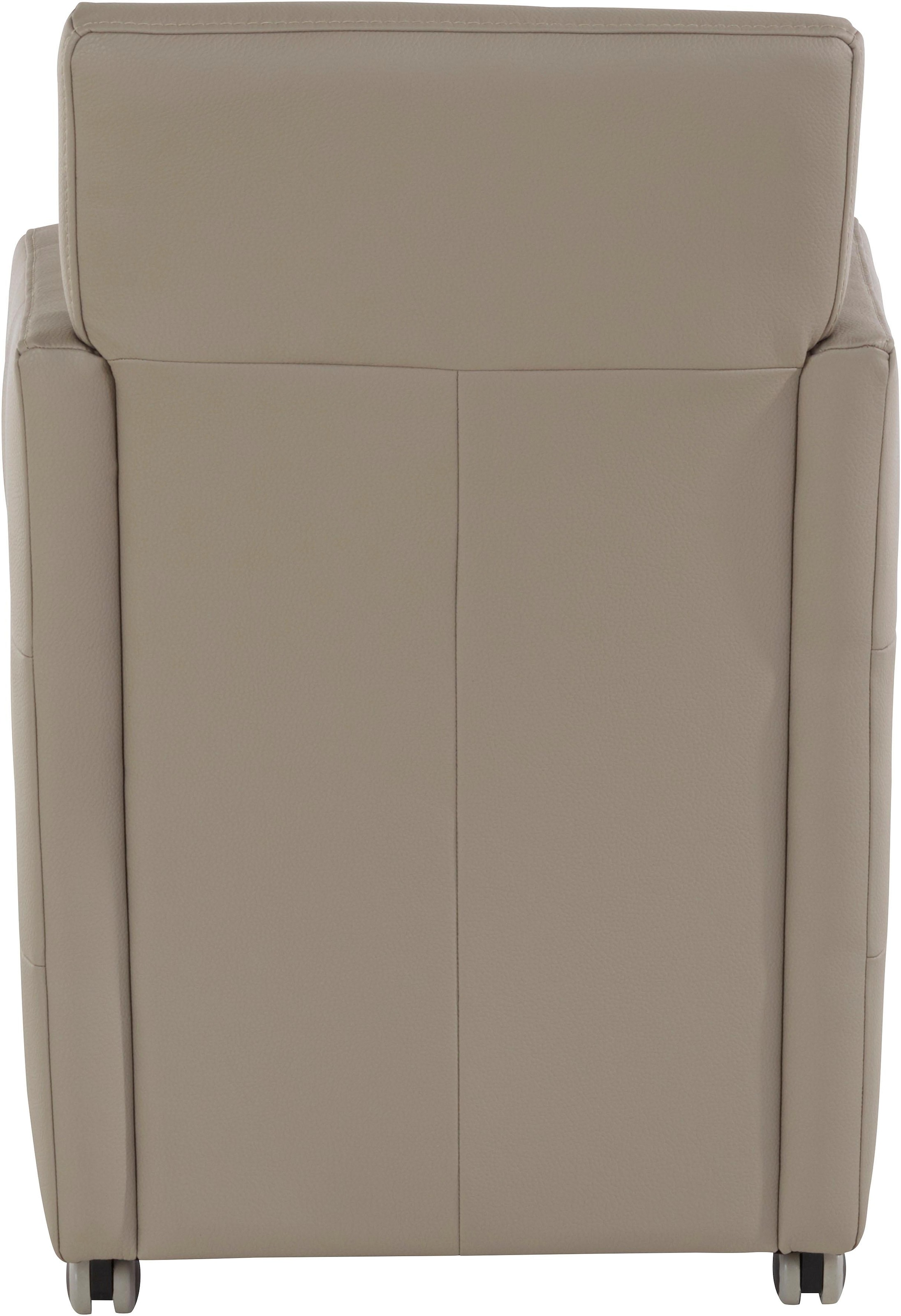 exxpo - sofa fashion Sessel »Barista Clubsessel auf Rollen, schmale Armlehnen, aktuelles Design«, bequem und komfortabel, Breite 61 cm