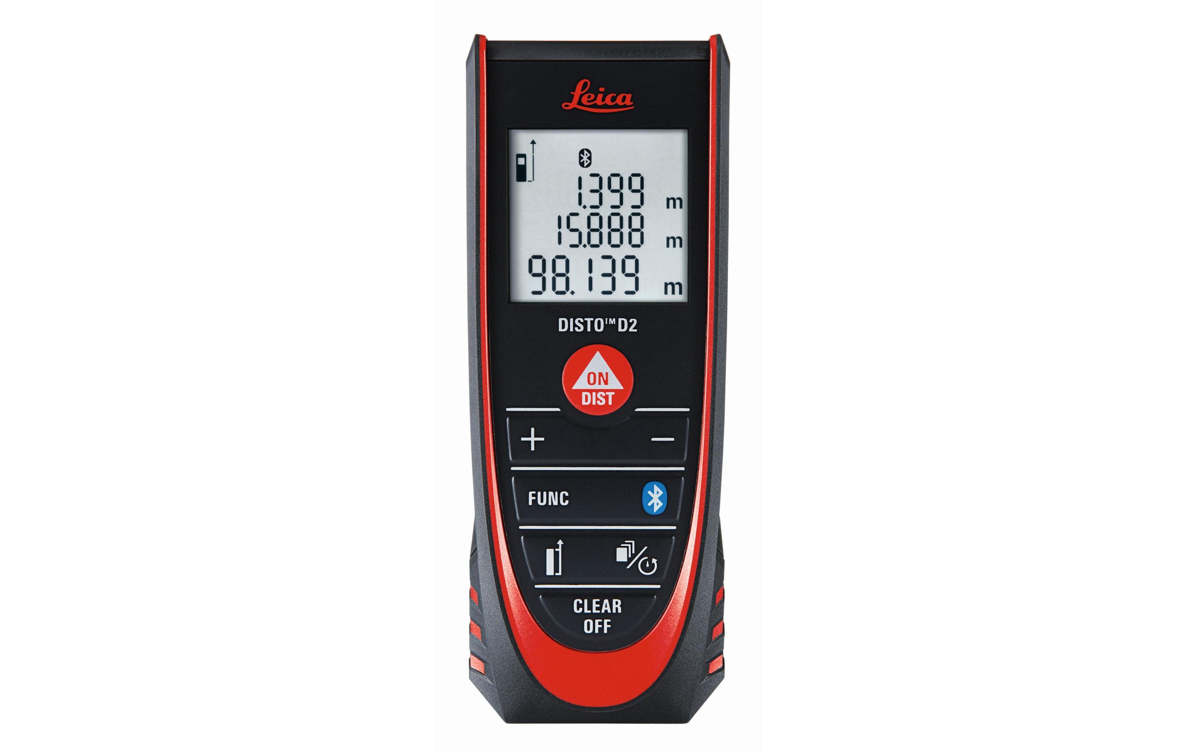 Leica Entfernungsmesser »Disto D2«, Übersichtliches, beleuchtetes 3-Zeilen-Display