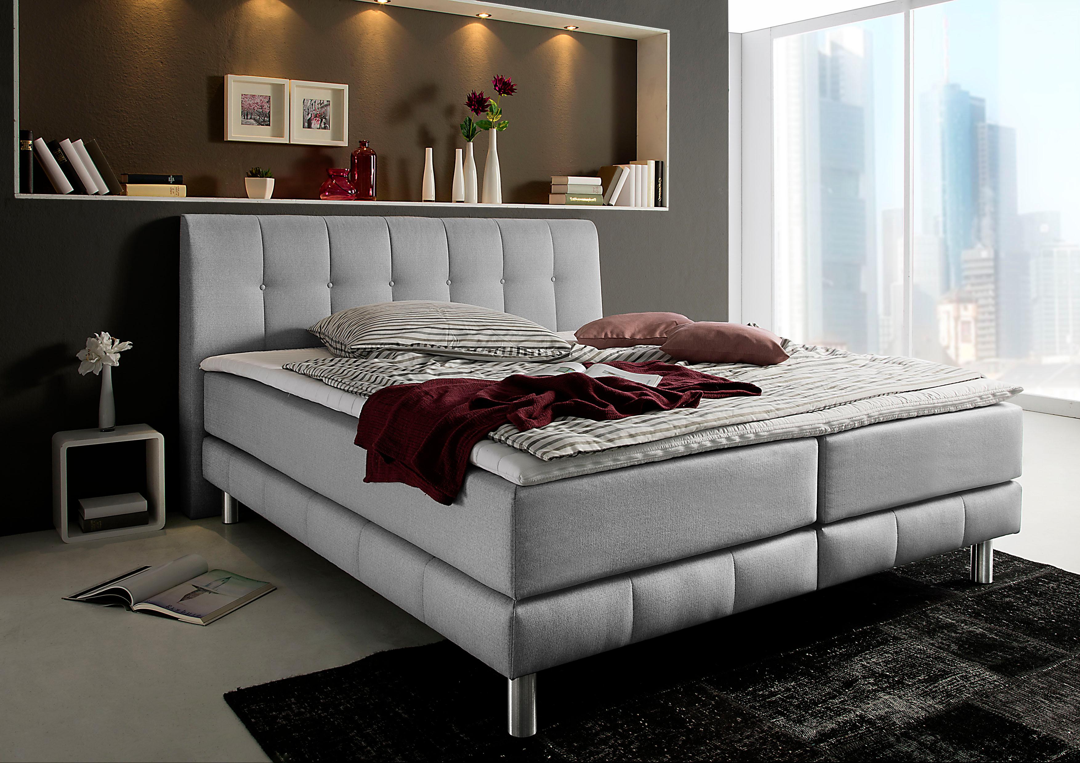 Home affaire Boxspringbett "Cafone" inkl. Topper, 5 Breiten, 3 Matratzenarten und 3 Härtegraden wählbar