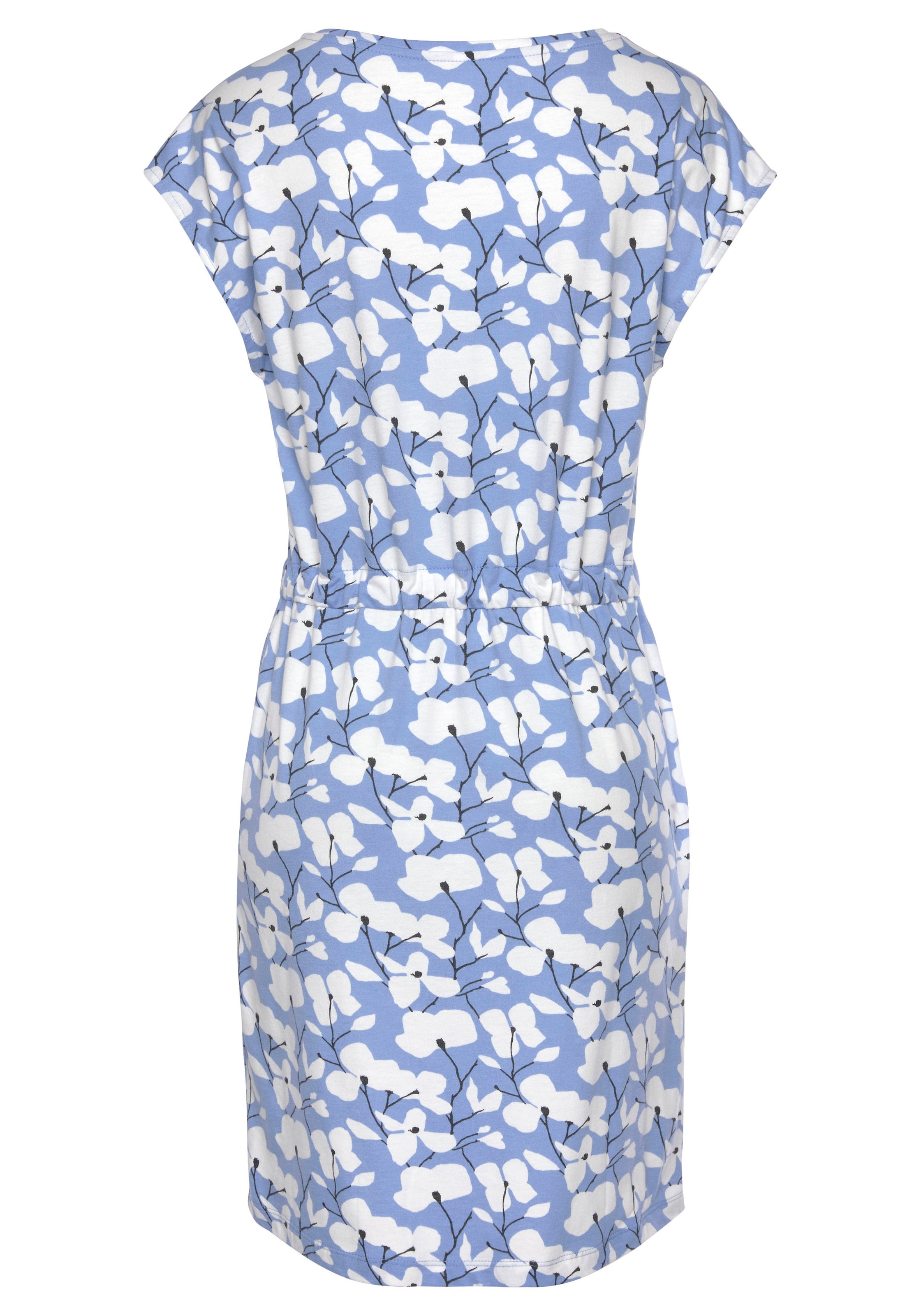 Beachtime Jerseykleid, mit Blumenmuster und Taschen, Sommerkleid aus Baumwoll-Mix