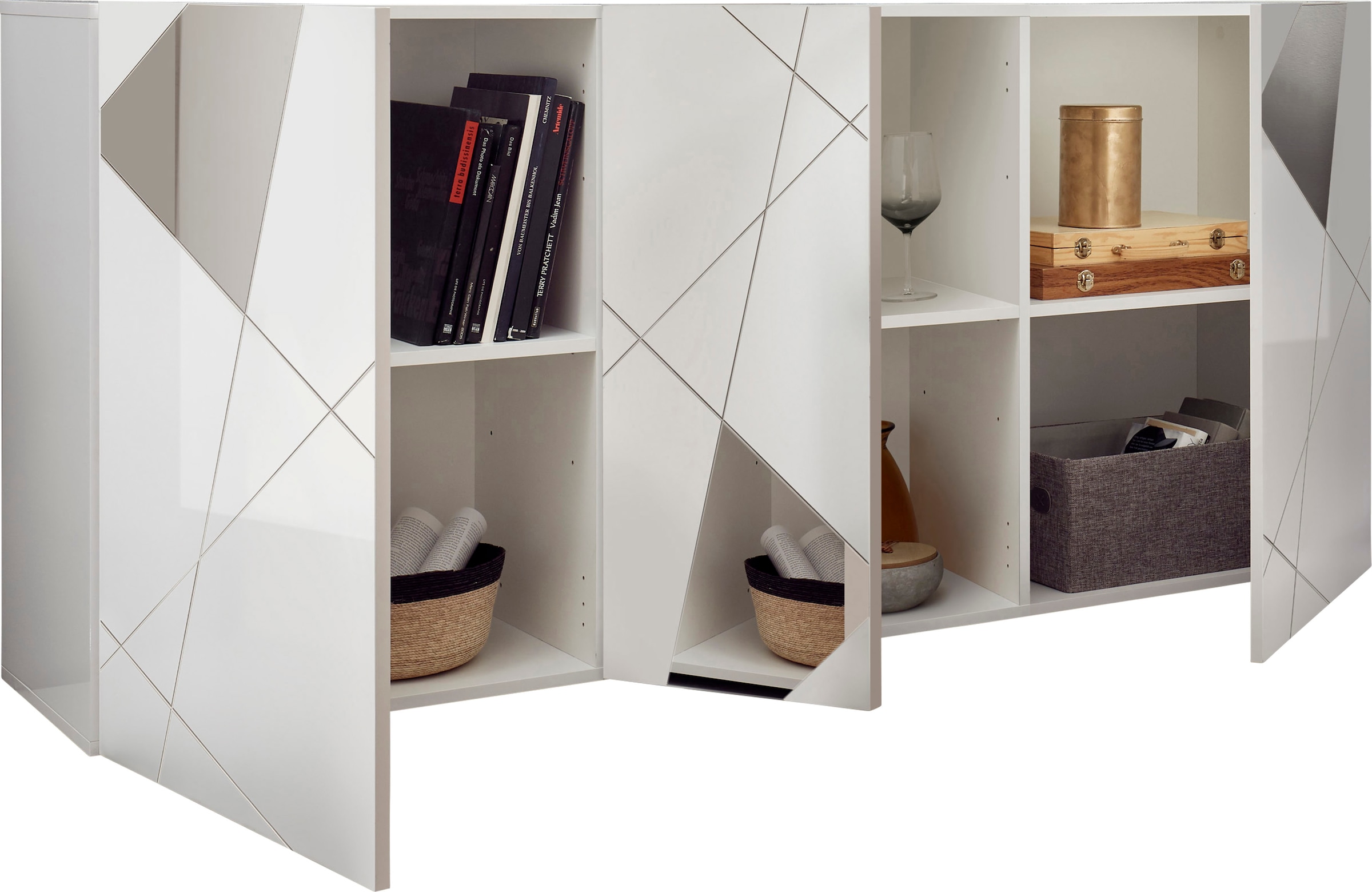 INOSIGN Sideboard »Vittoria«, Breite 181 cm, Front mit Siebdruck und Spiegel