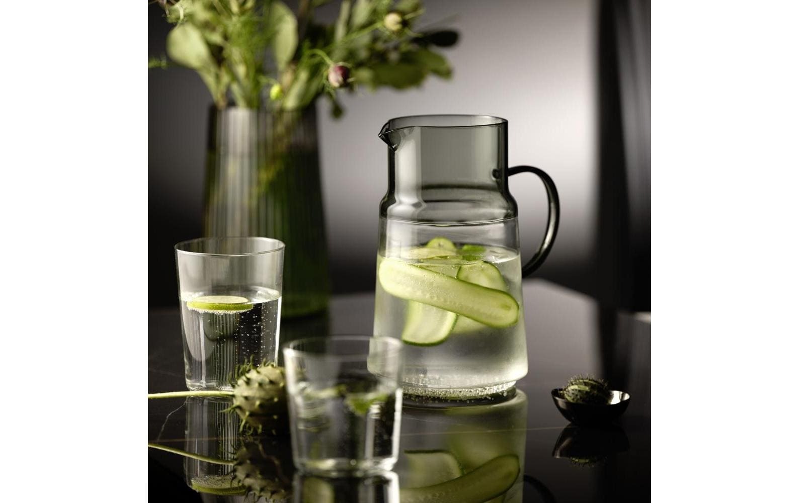 APS Kanne "Ø 13 cm, H: 23 cm, 2 Liter, Glas, Polypropylen, Silikon" 2 l 1 Stk. tlg. Deckel aus 18/8 Edelstahl