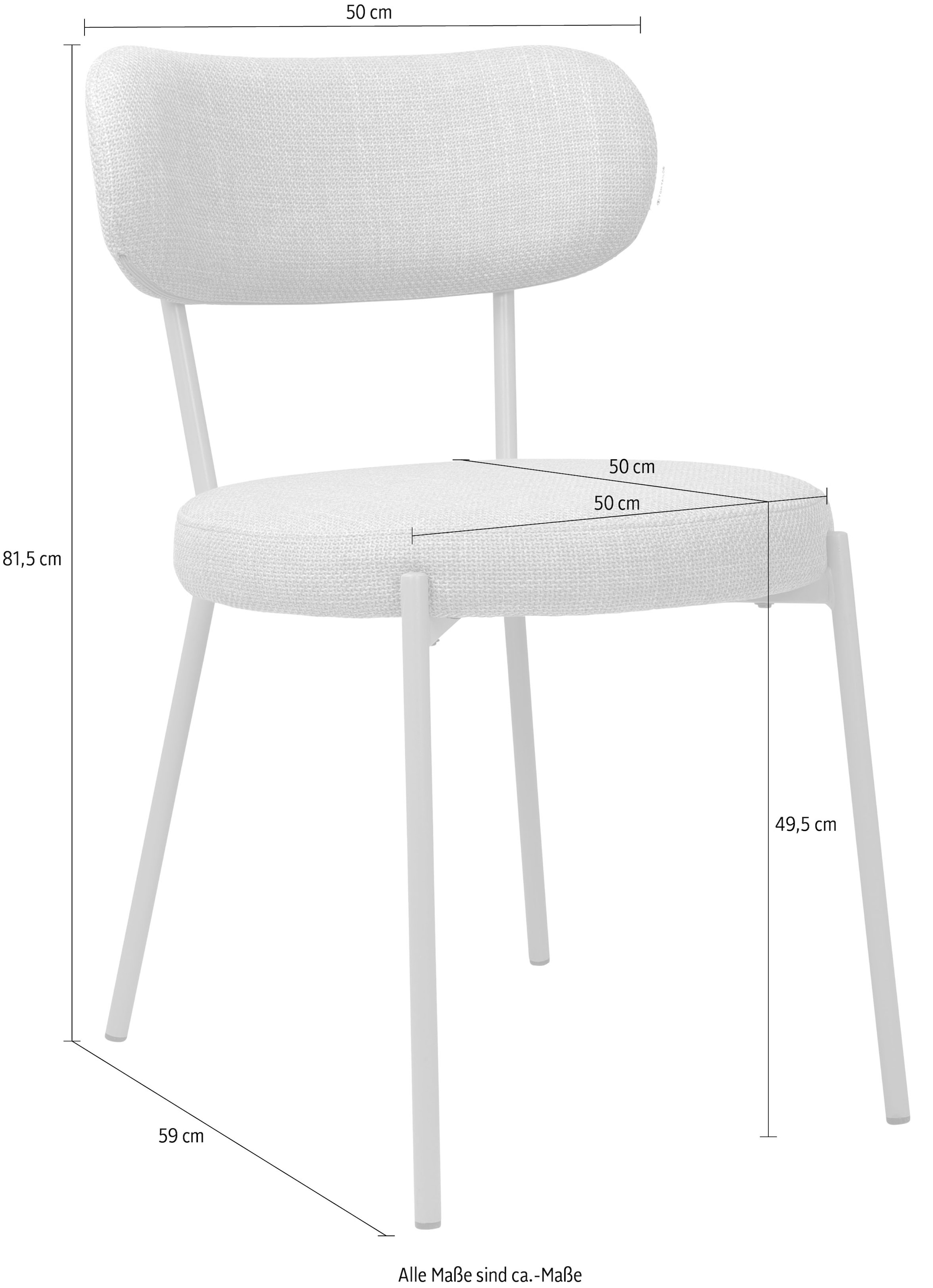 TOM TAILOR HOME 4-Fussstuhl »SOFT PAD CHAIR«, (Set), 2 St., Webstoff, Esszimmerstuhl, 4-Fussgestell, mit Rückenausschnitt