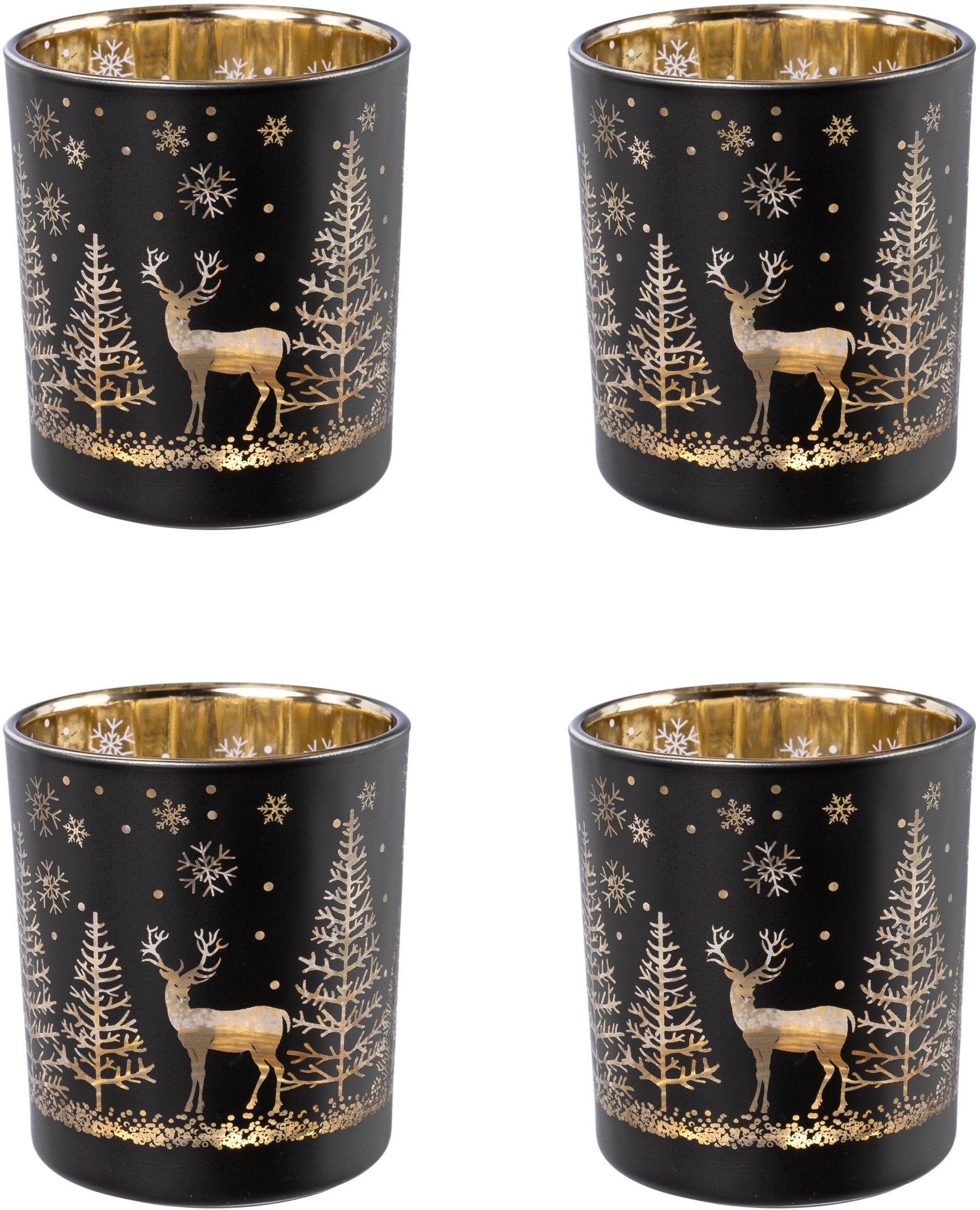 St.), | Jelmoli-Versand Kerzenhalter shoppen hübscher (4 deco Creativ »Weihnachtsdeko«, online Reliefstruktur mit Glas