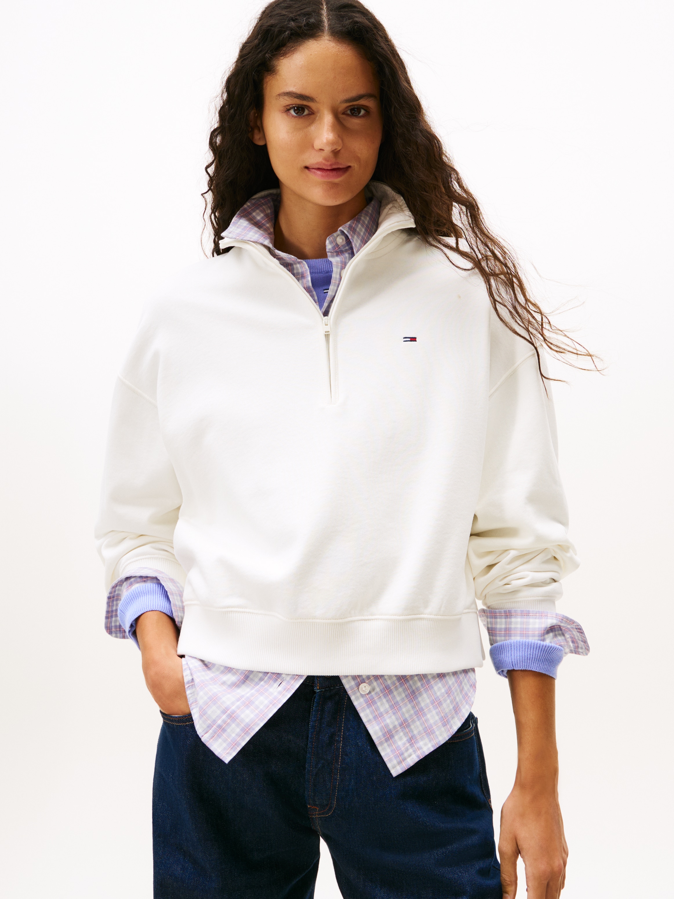 Tommy Jeans Sweatshirt »TJW BXY S-FLAG 1/4 ZIP«