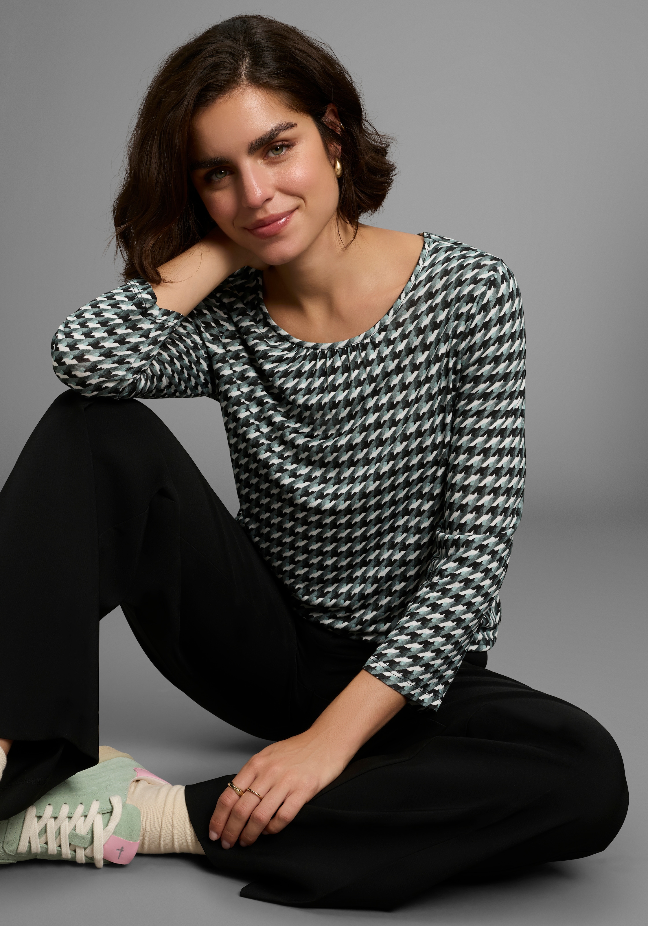 Laura Scott 3/4-Arm-Shirt, mit grafischem Allover-Print - NEUE KOLLEKTION