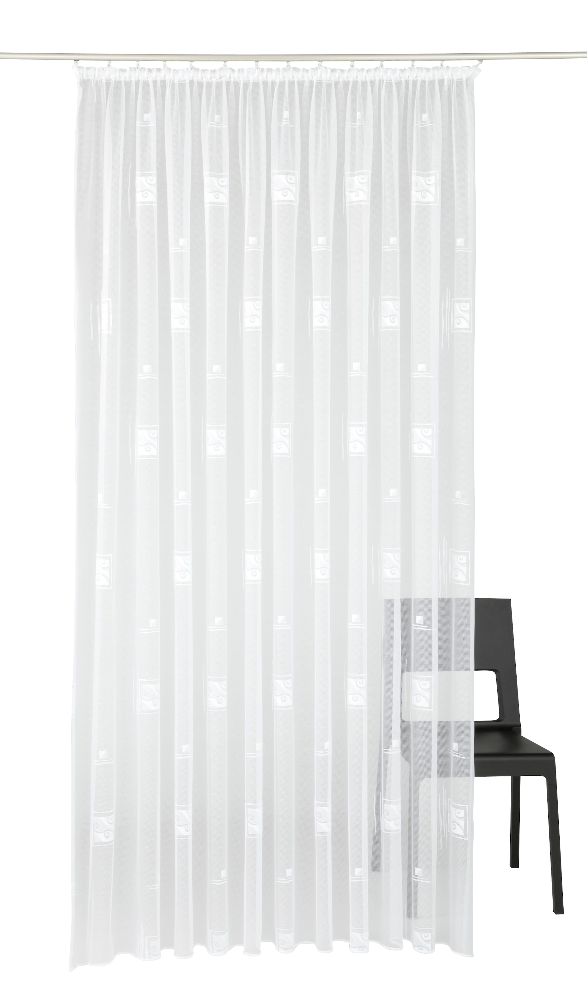 Weckbrodt Gardine »Alexa«, (1 St.), Jacquard, strukturiert,halbtransparent, Allover,Motiv, nach Mass, Store
