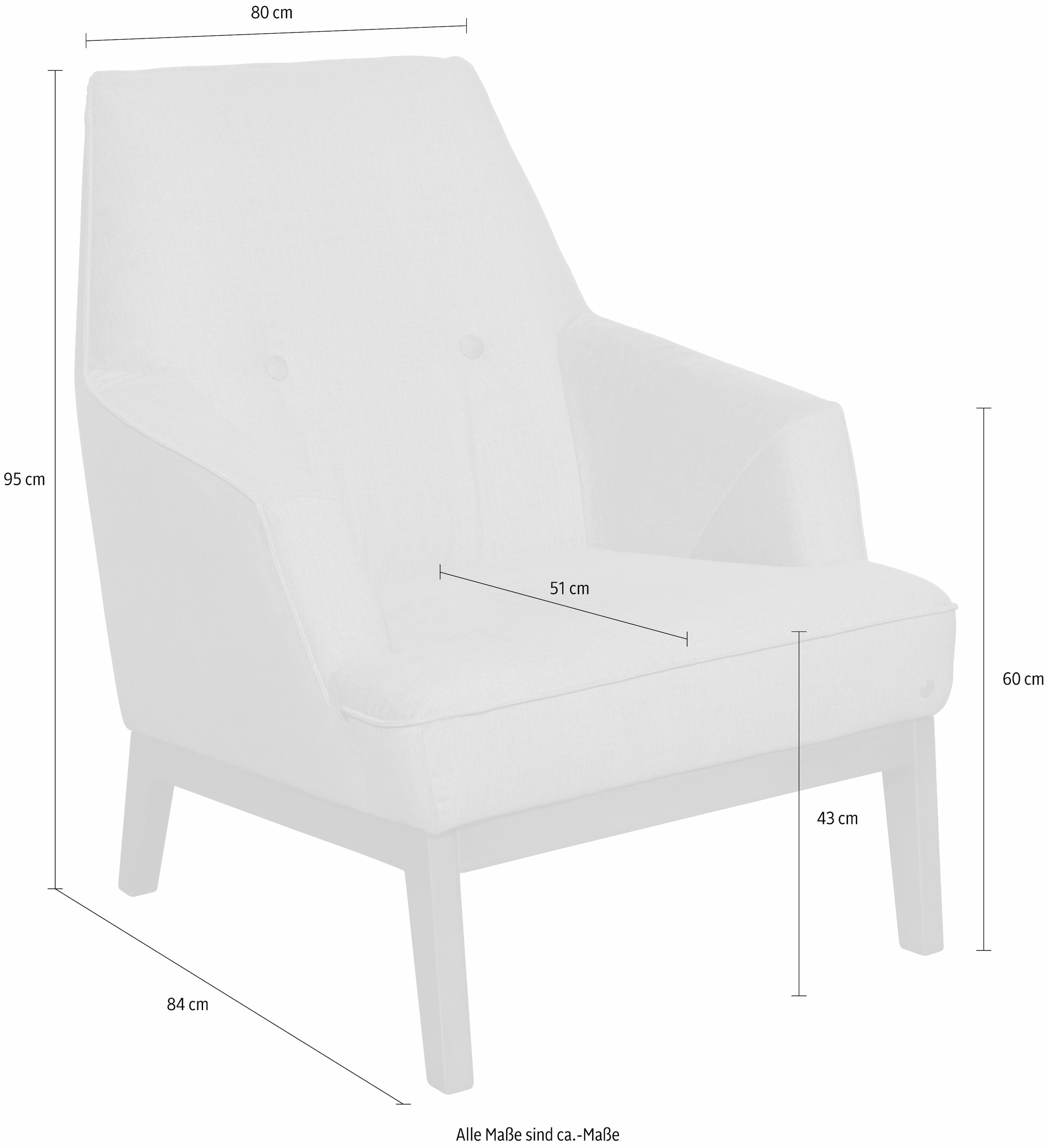 TOM TAILOR HOME Sessel »COZY«, im Retrolook, mit Kedernaht und Knöpfung,  Füsse wengefarben online bestellen | Jelmoli-Versand