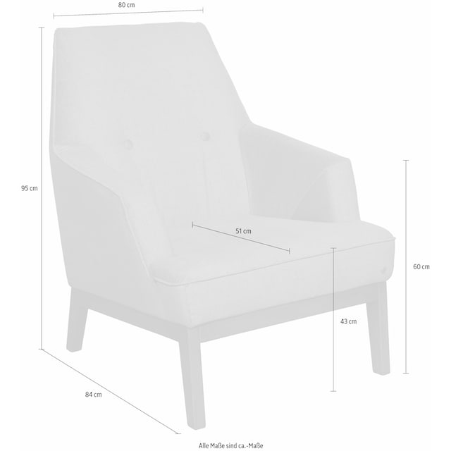 TOM TAILOR HOME Sessel »COZY«, im Retrolook, mit Kedernaht und Knöpfung, Füsse  Buche natur online kaufen | Jelmoli-Versand