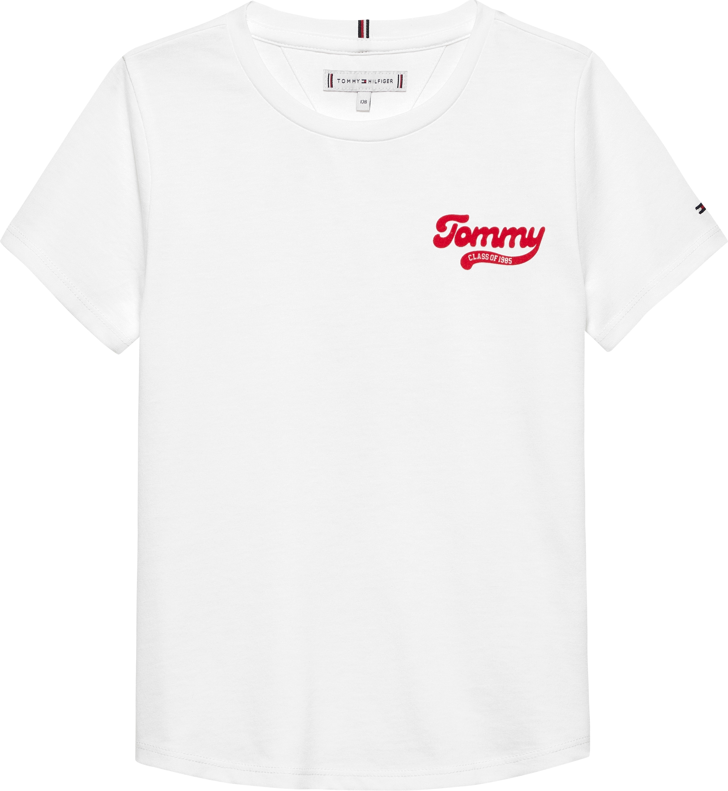 Tommy Hilfiger T-Shirt »TOMMY GRAPHIC FLOCK TEE S/S«, Kinder bis 16 Jahre, Druck